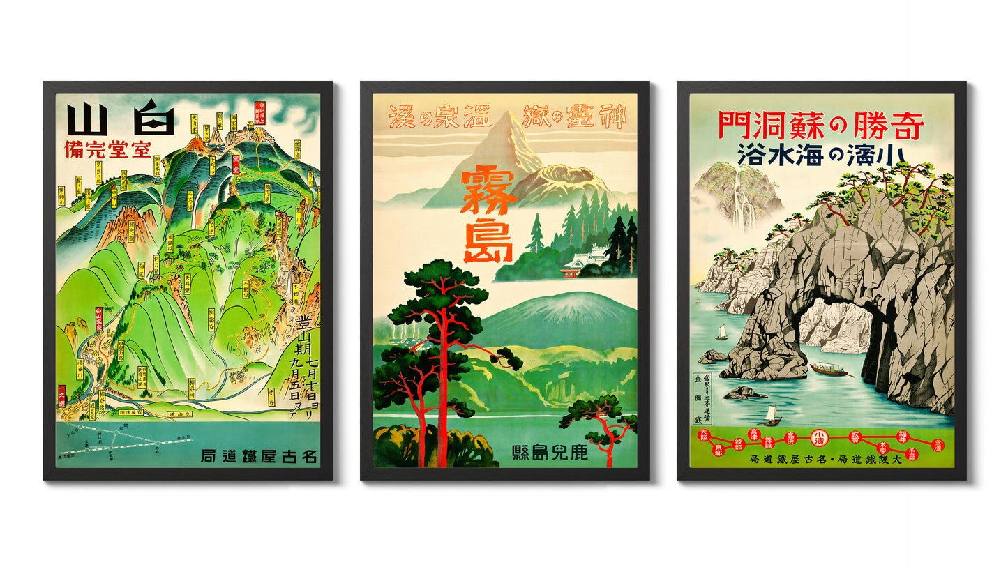 Trio de voyageurs japonais des années 1930