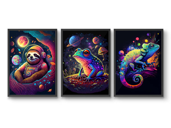 Psychedelic Space Animals - Set of 3