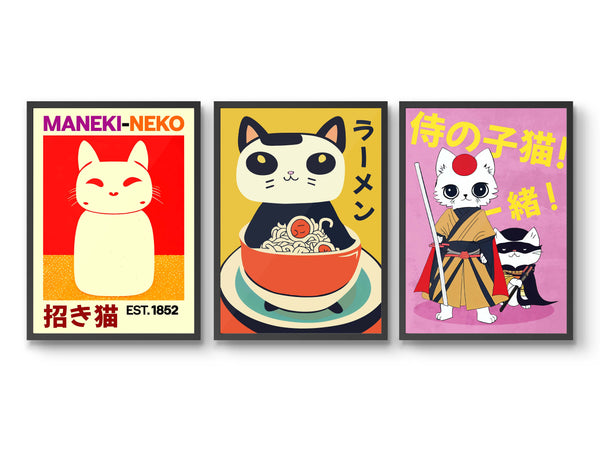 Anime Cats - Set of 3