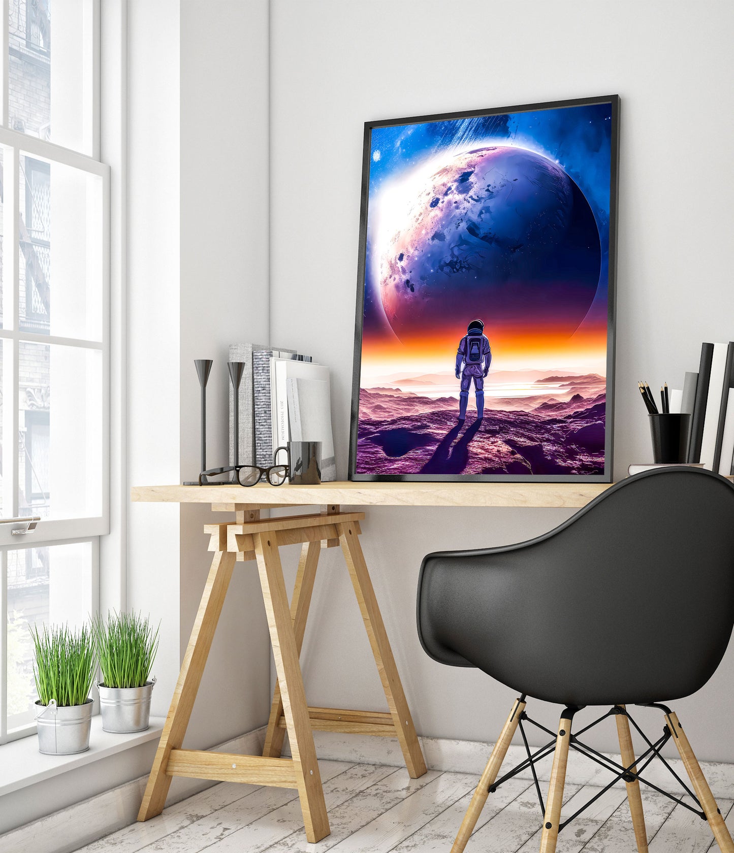 Vue d'un astronaute sur la galaxie