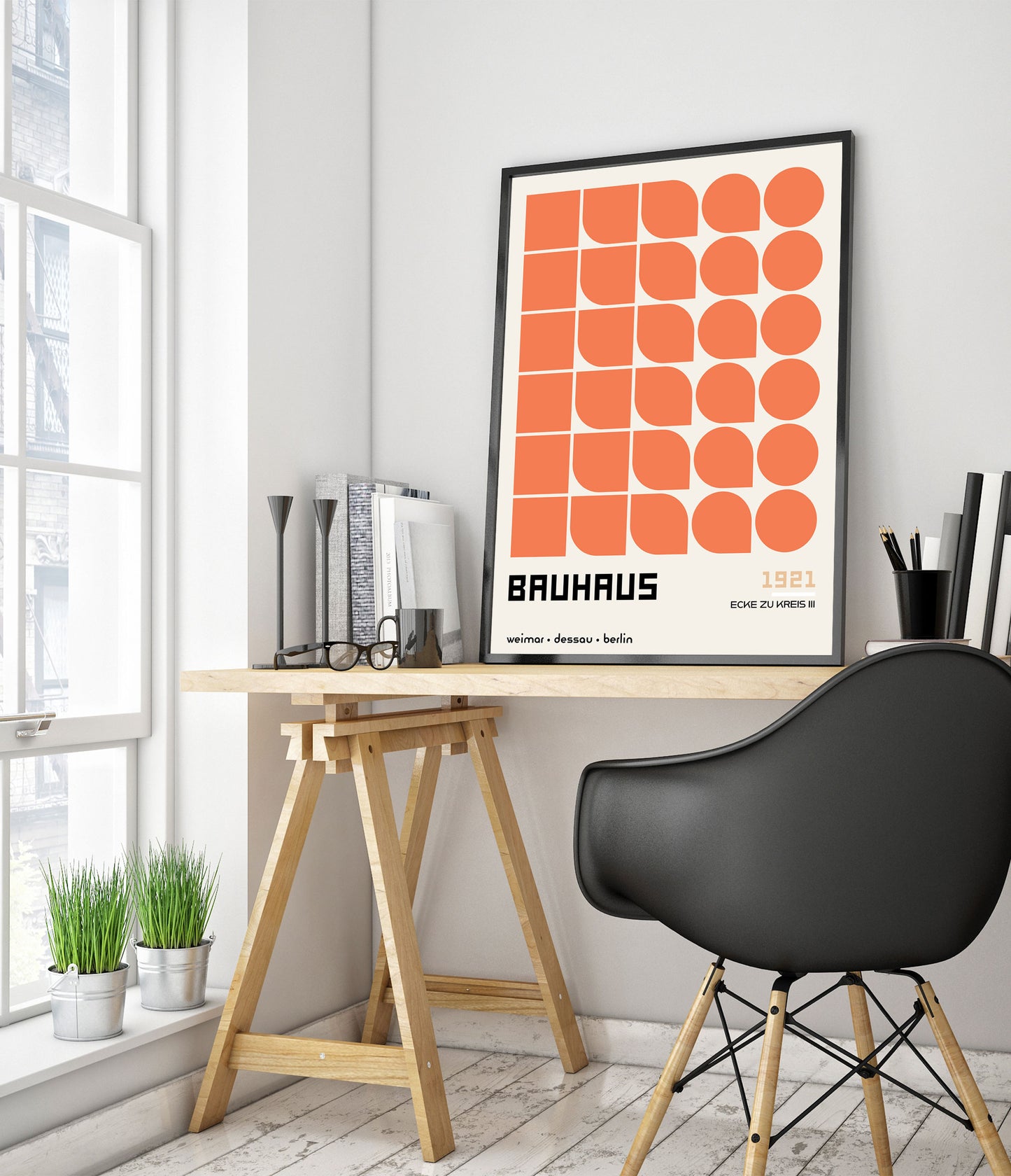 Ecke zu Kreis, in Orange