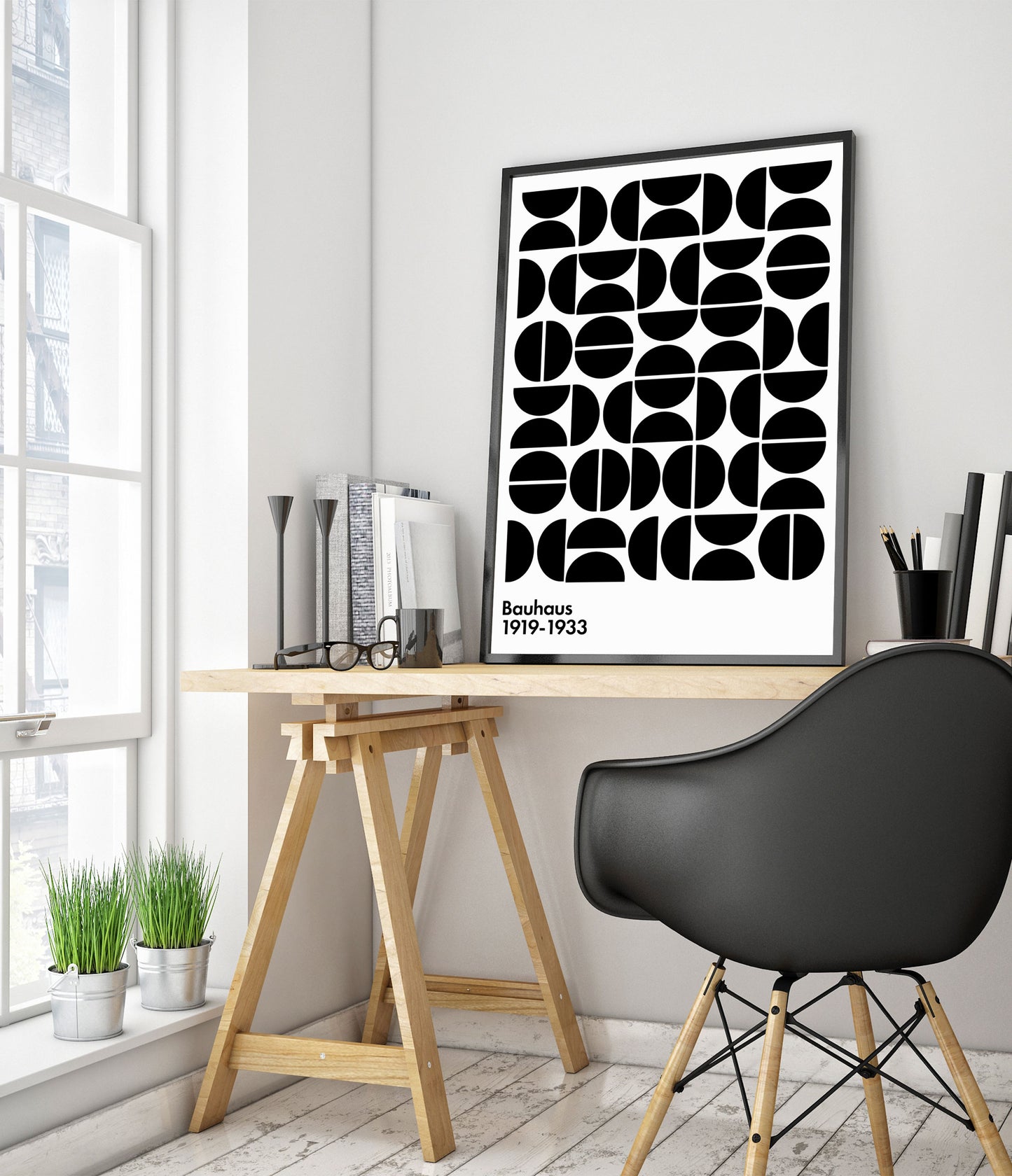 Semi-Circles Black on White