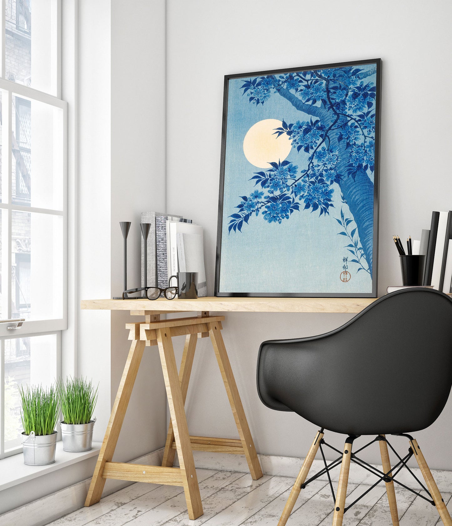 Blossoming Cherry on a Moonlit Night