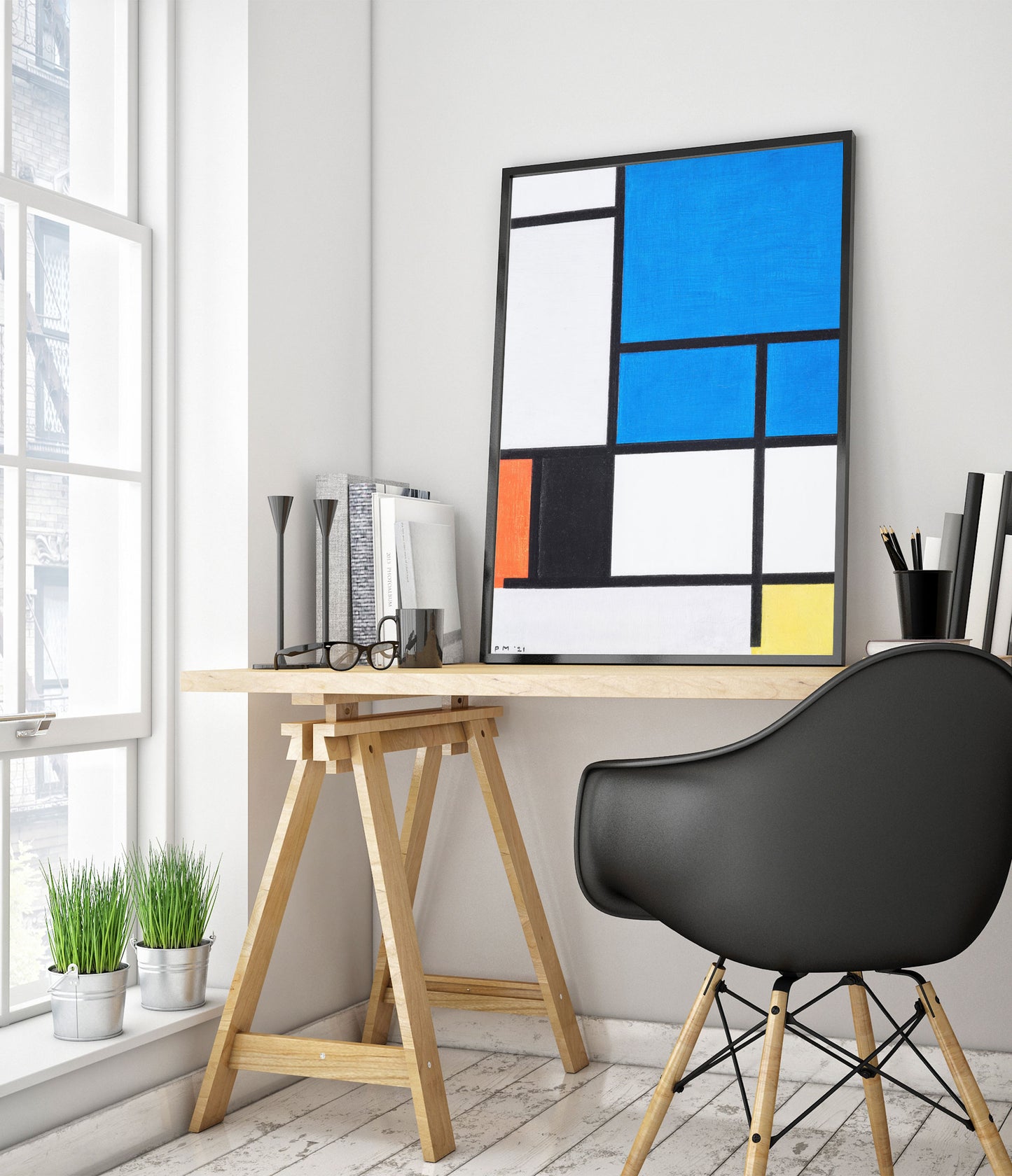 Composition with Large Blue Plane