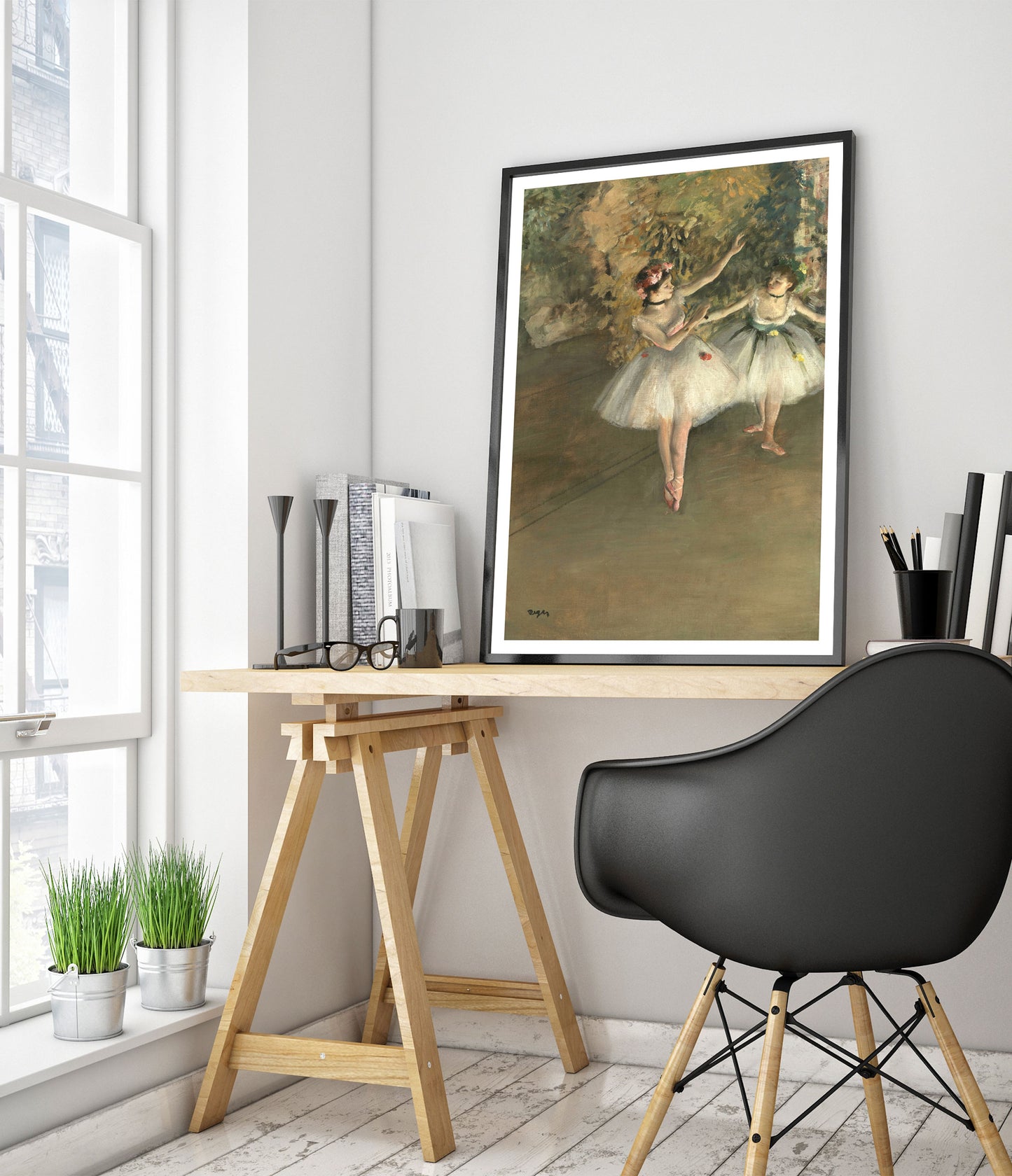 Zwei Tänzer auf einer Bühne