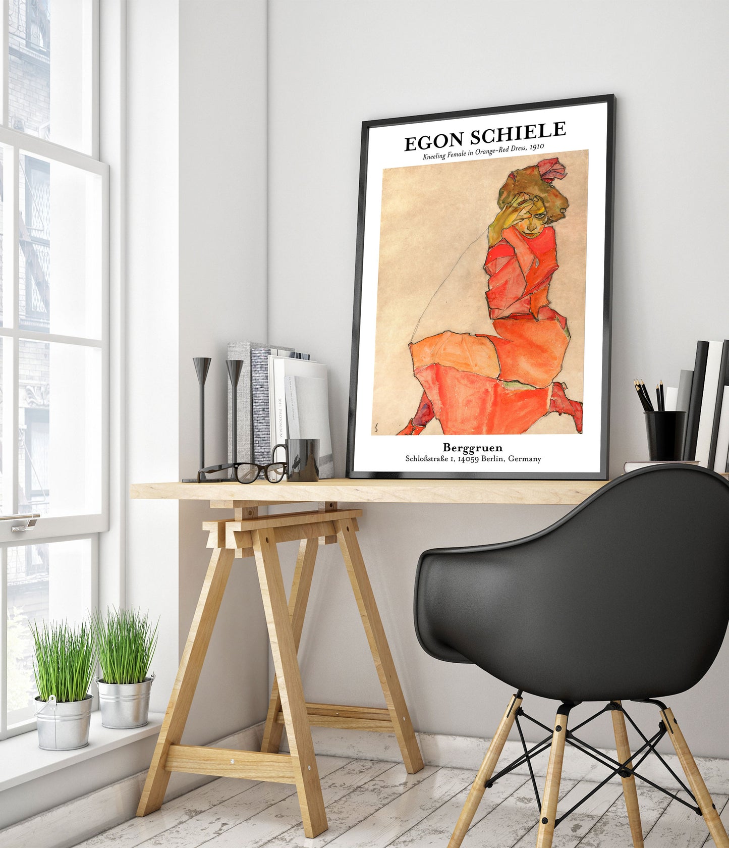 Woman in Orange Dress