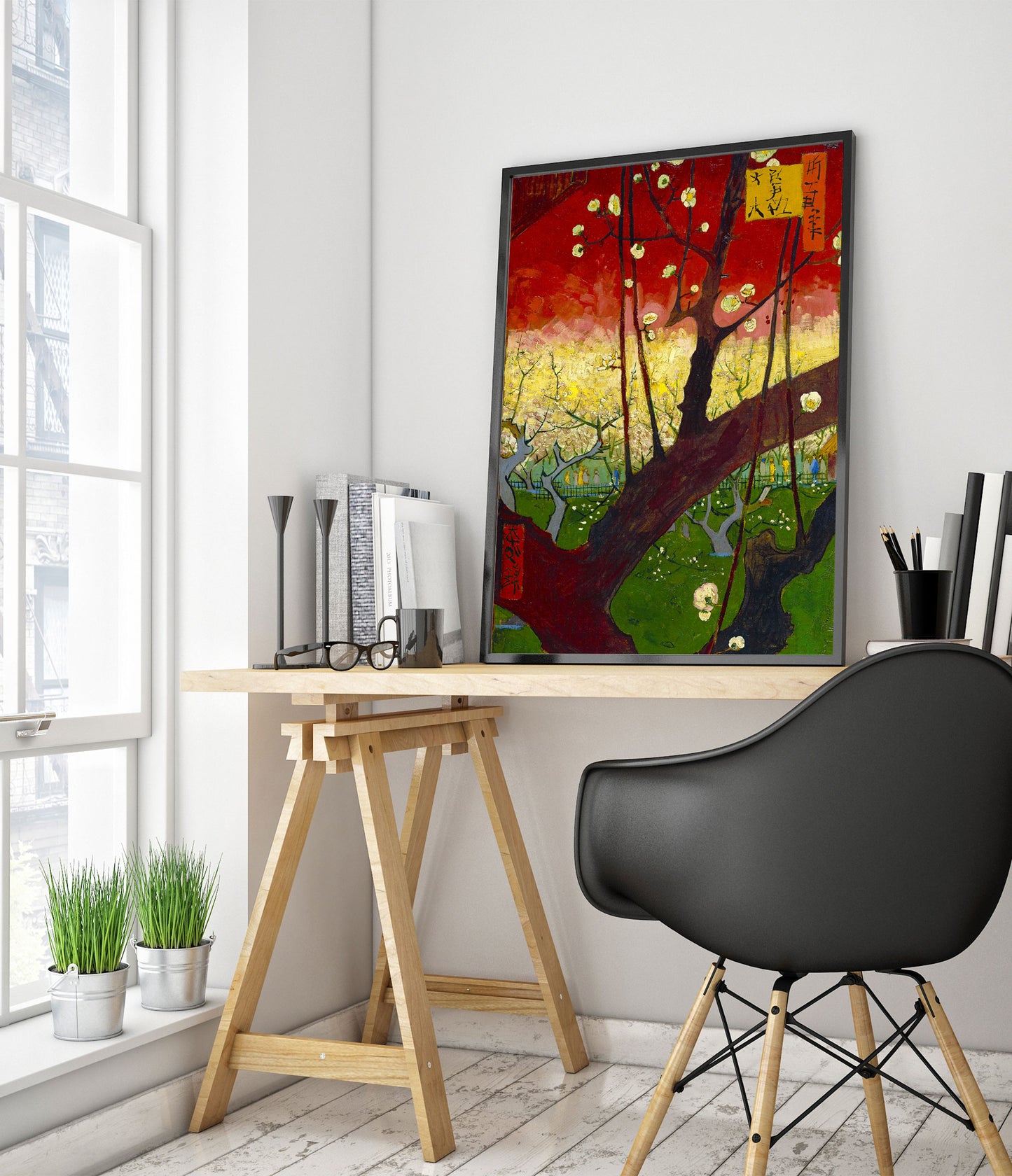 Blommande plommonträd efter Hiroshige