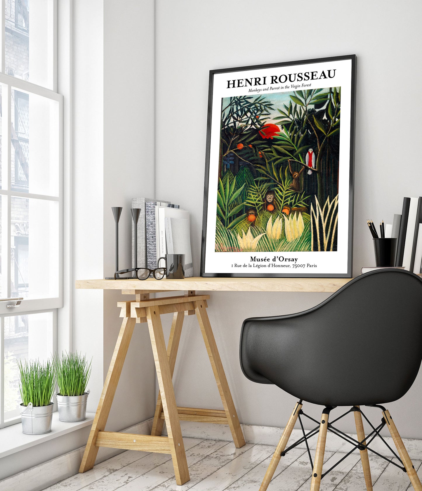 Apdjur och papegoja i den orörda skogen