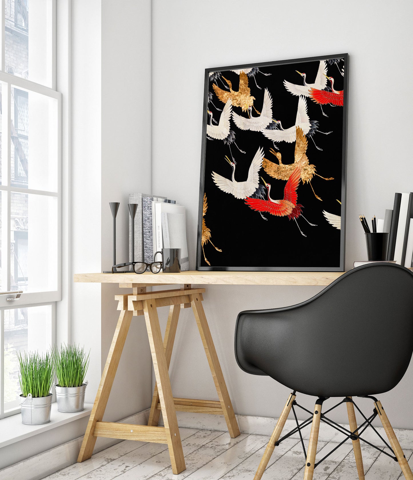 Japanese Flock of Cranes