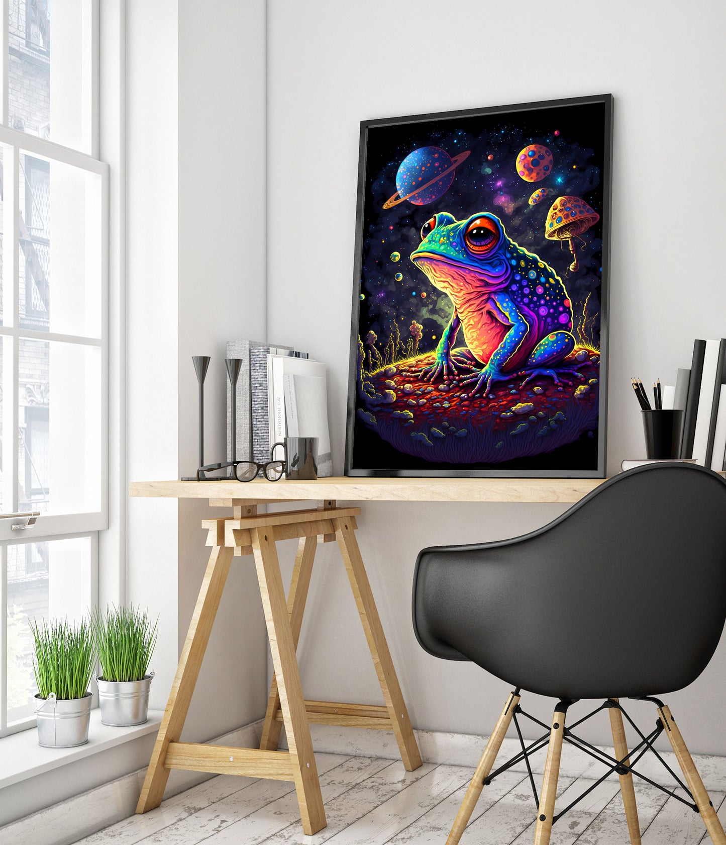 Psychedelischer Weltraumfrosch