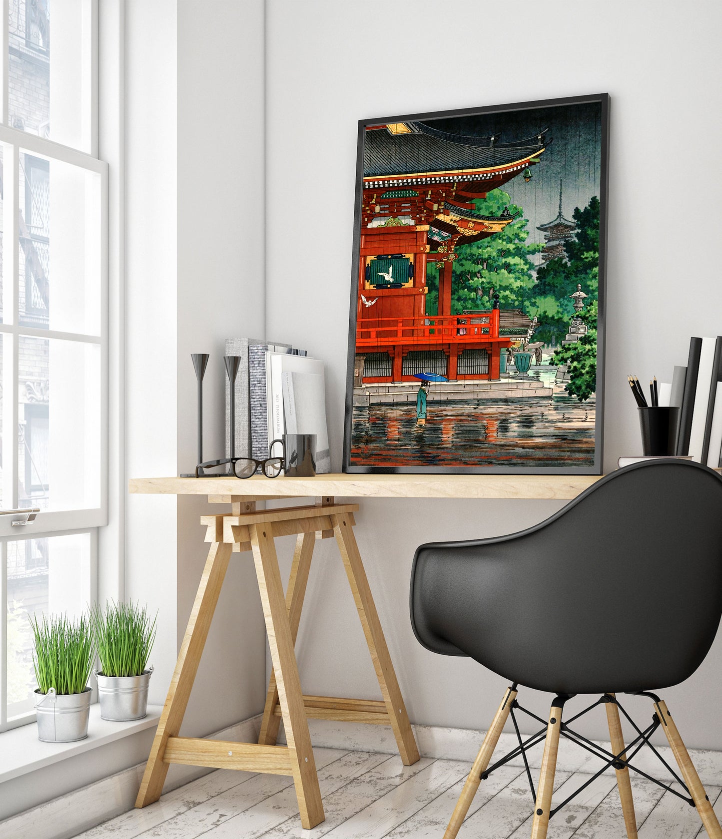 Regn vid Asakusa Kannon-templet