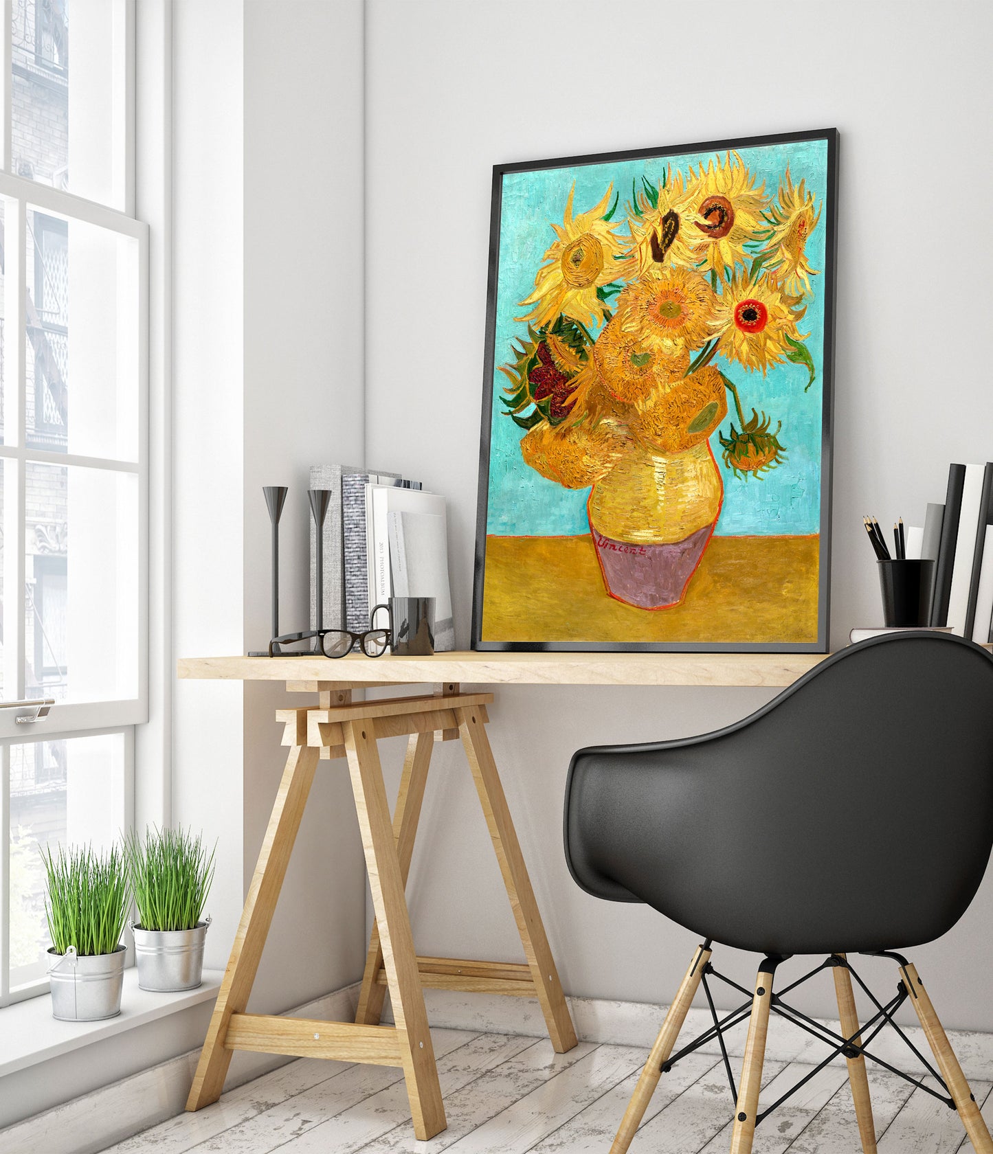 Vase aux douze tournesols