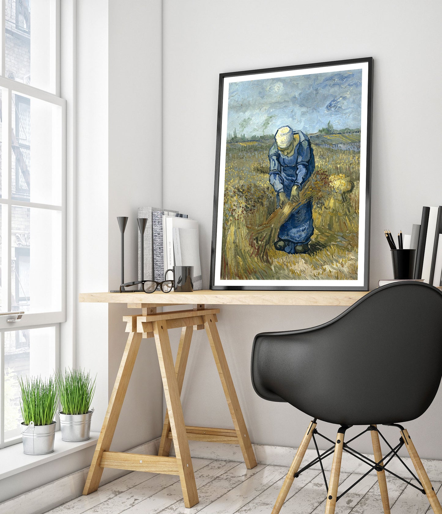 Bondska kvinna som binder kärvar