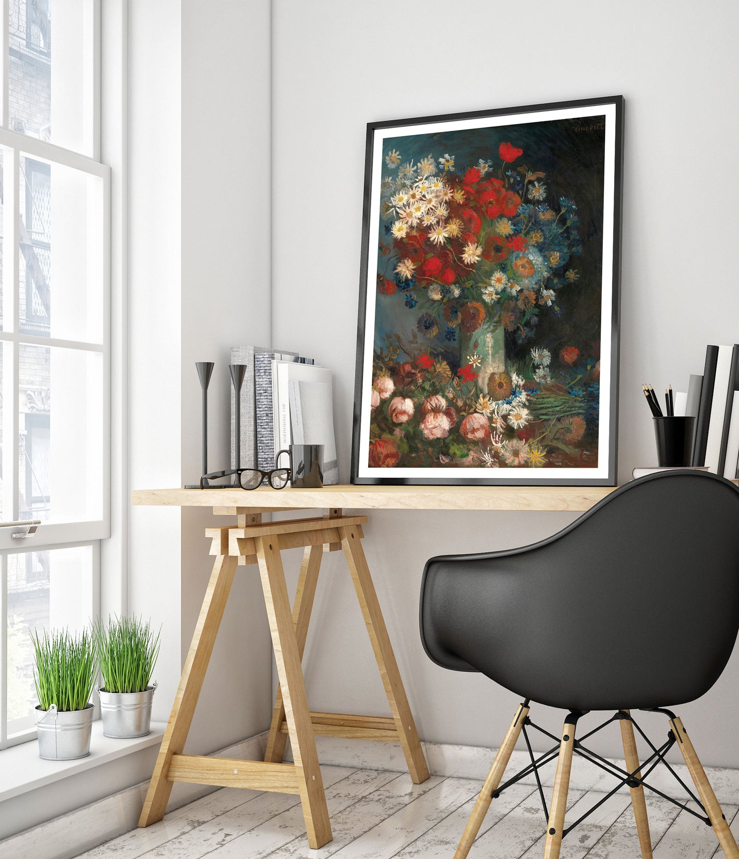 Still Life with Meadow Flowers & Roses