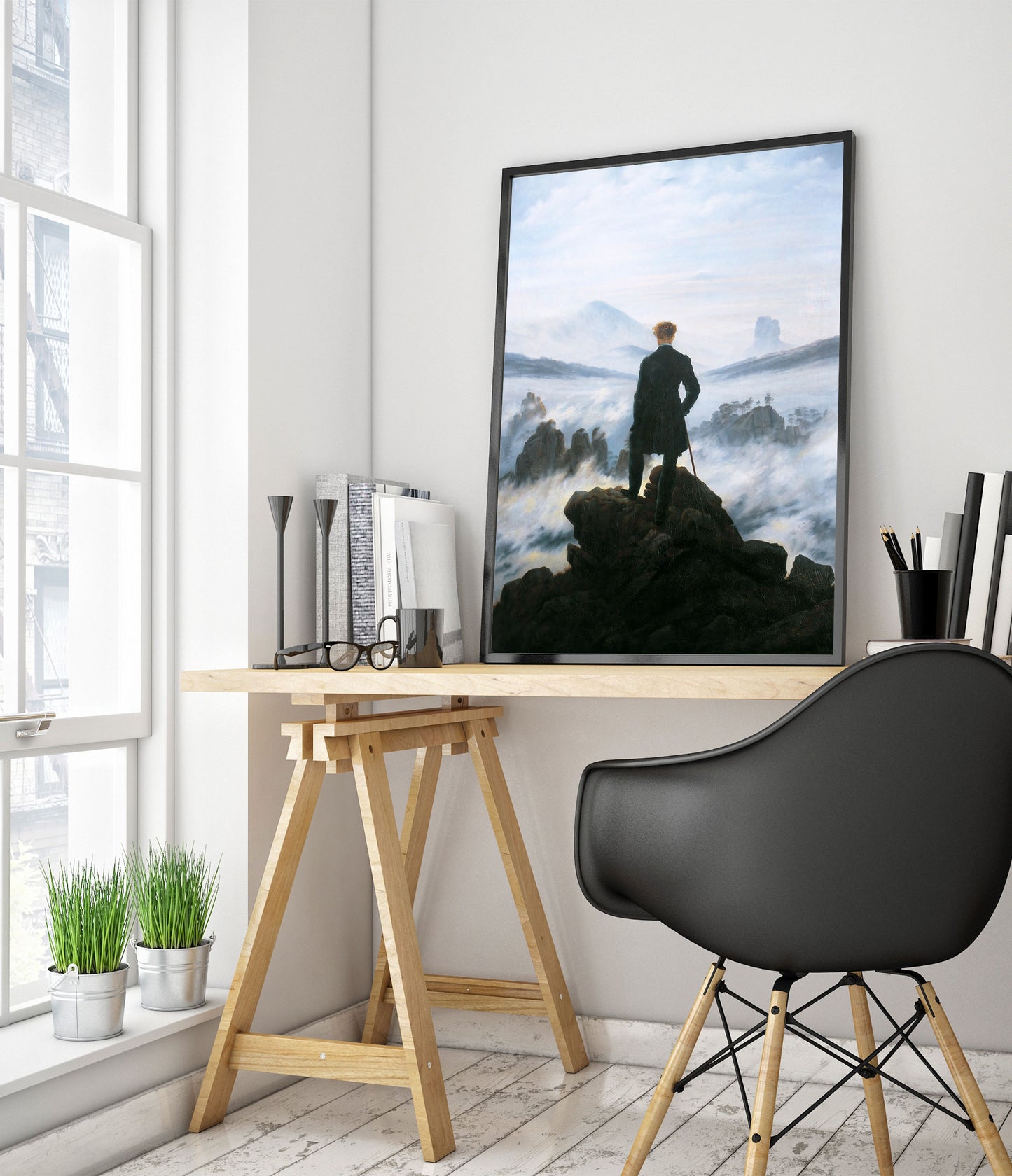 Vandrare ovanför en hav av dimma