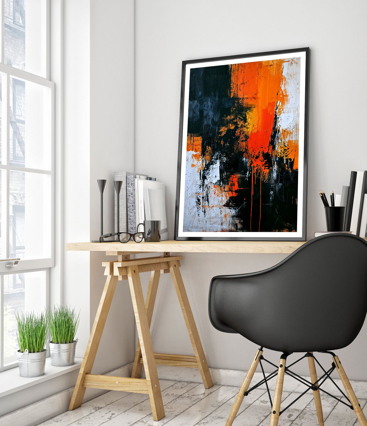 Neutral with Orange Flourish, Portrait II