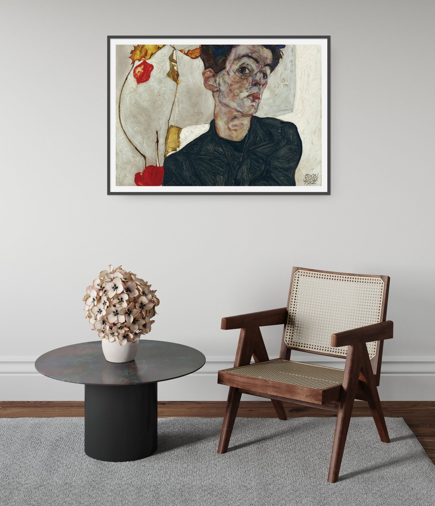 Self-Portrait with Chinese Lantern Plant