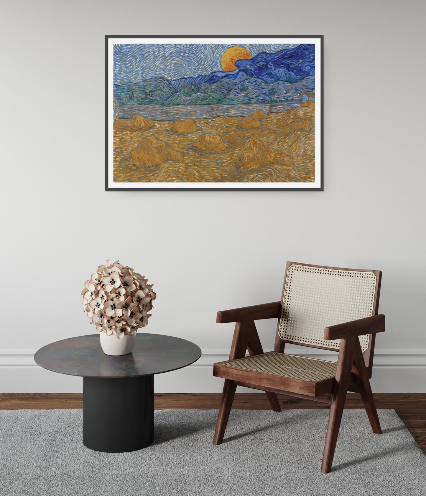 Landscape with Wheat Sheaves and Rising Moon