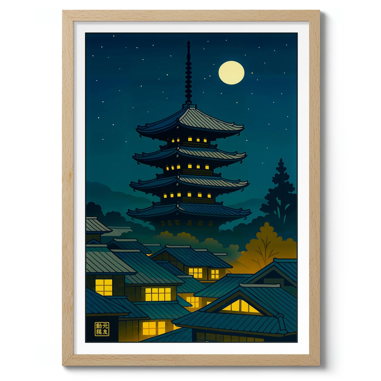 Pagoda by Moonlight