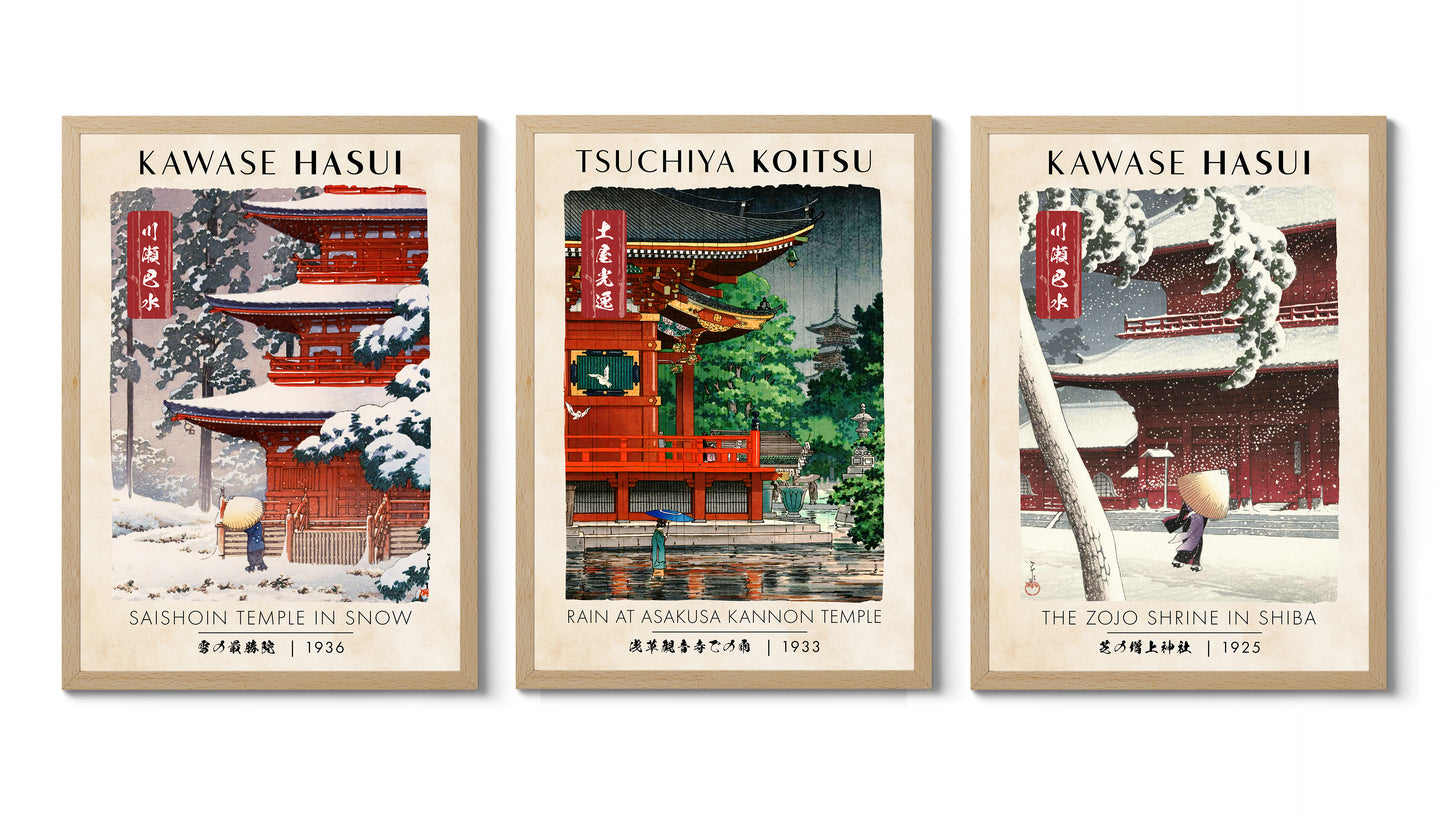 Klassisk Träsnittsutställning Trippel