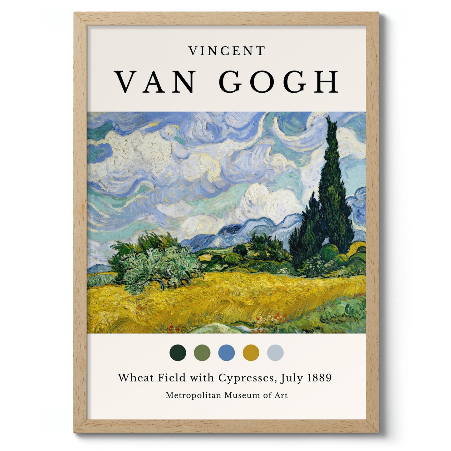 Wheat Field With Cypresses