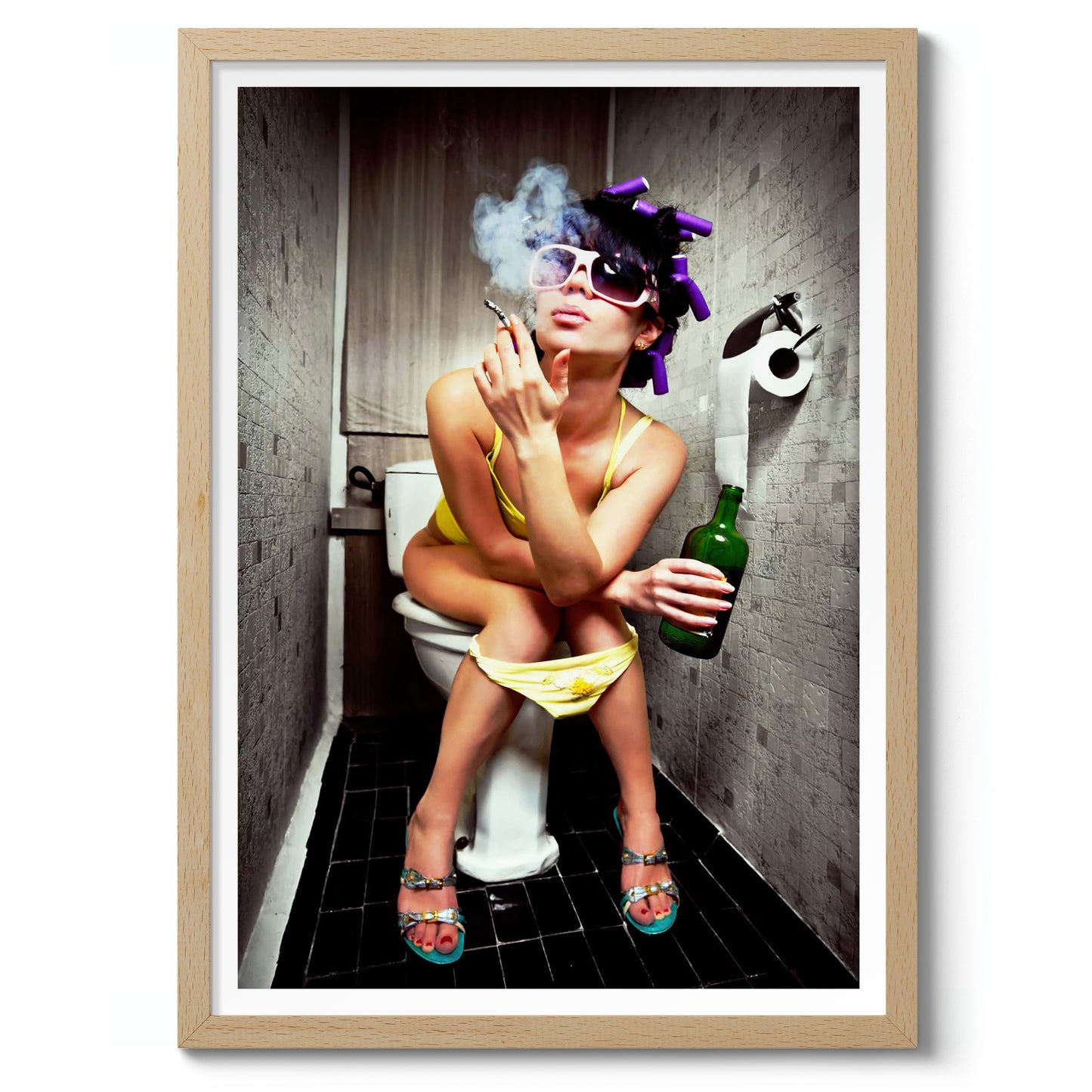 Girl Smoking on Toilet