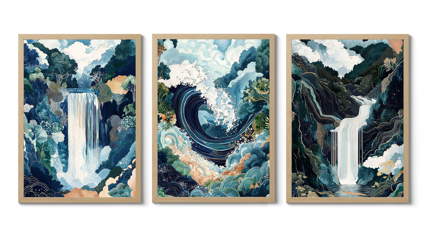 Waves and Swirls Triple