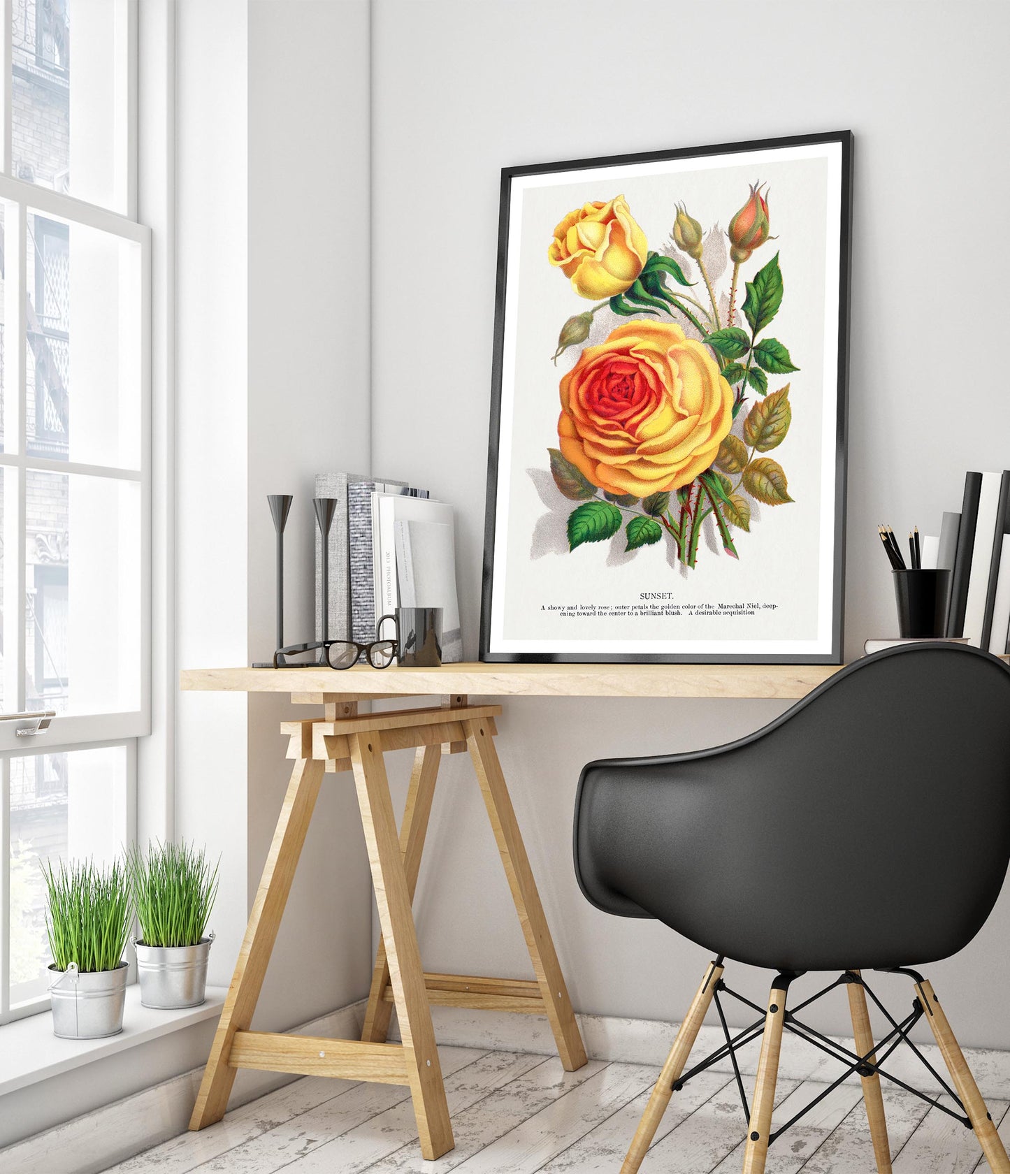 Gele zonsondergangroos