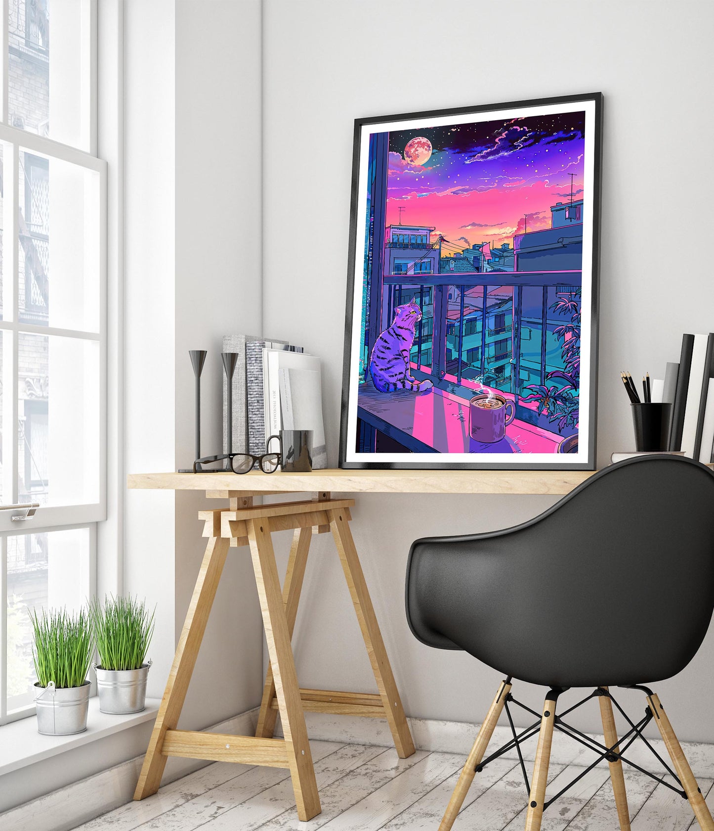 Chat Lo-fi sur le balcon