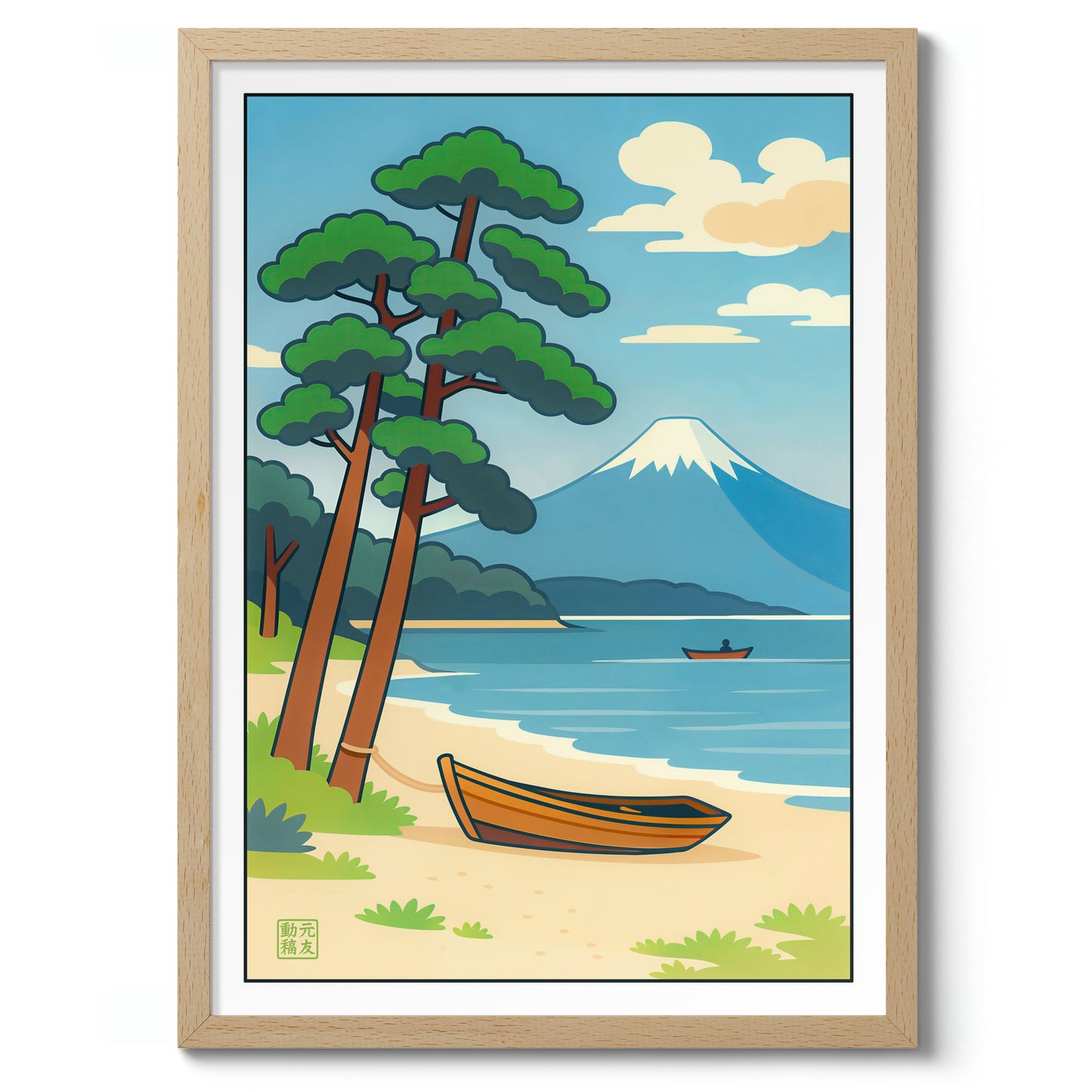 Visboten bij de berg Fuji