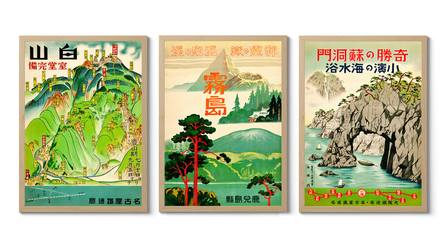 Trio de voyageurs japonais des années 1930