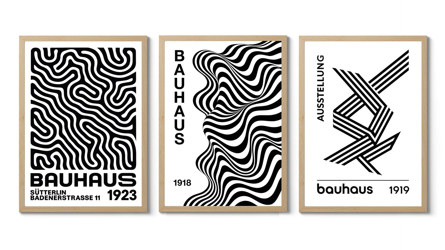 Lignes Bauhaus en noir et blanc