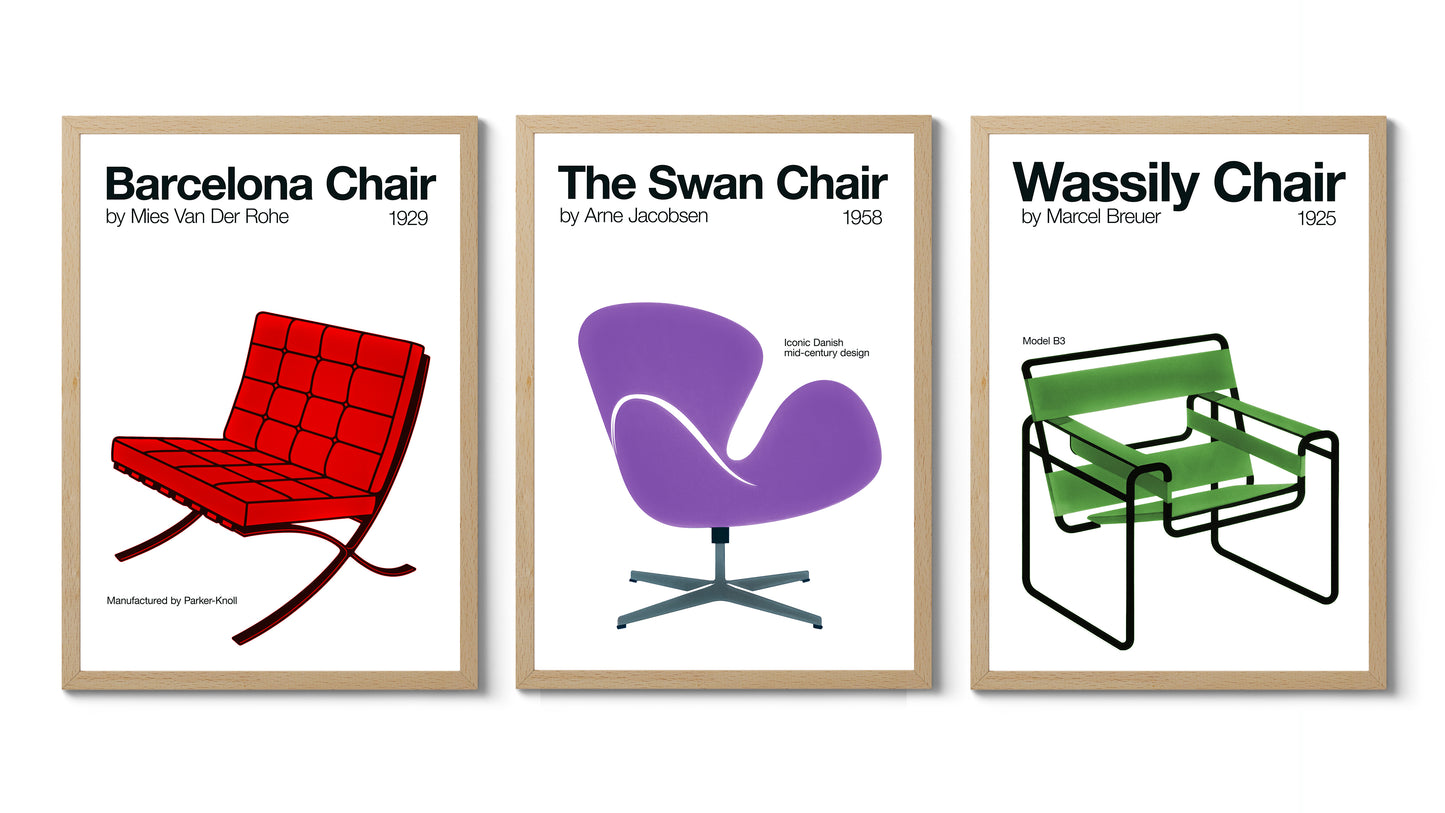 Trio de chaises du milieu du siècle