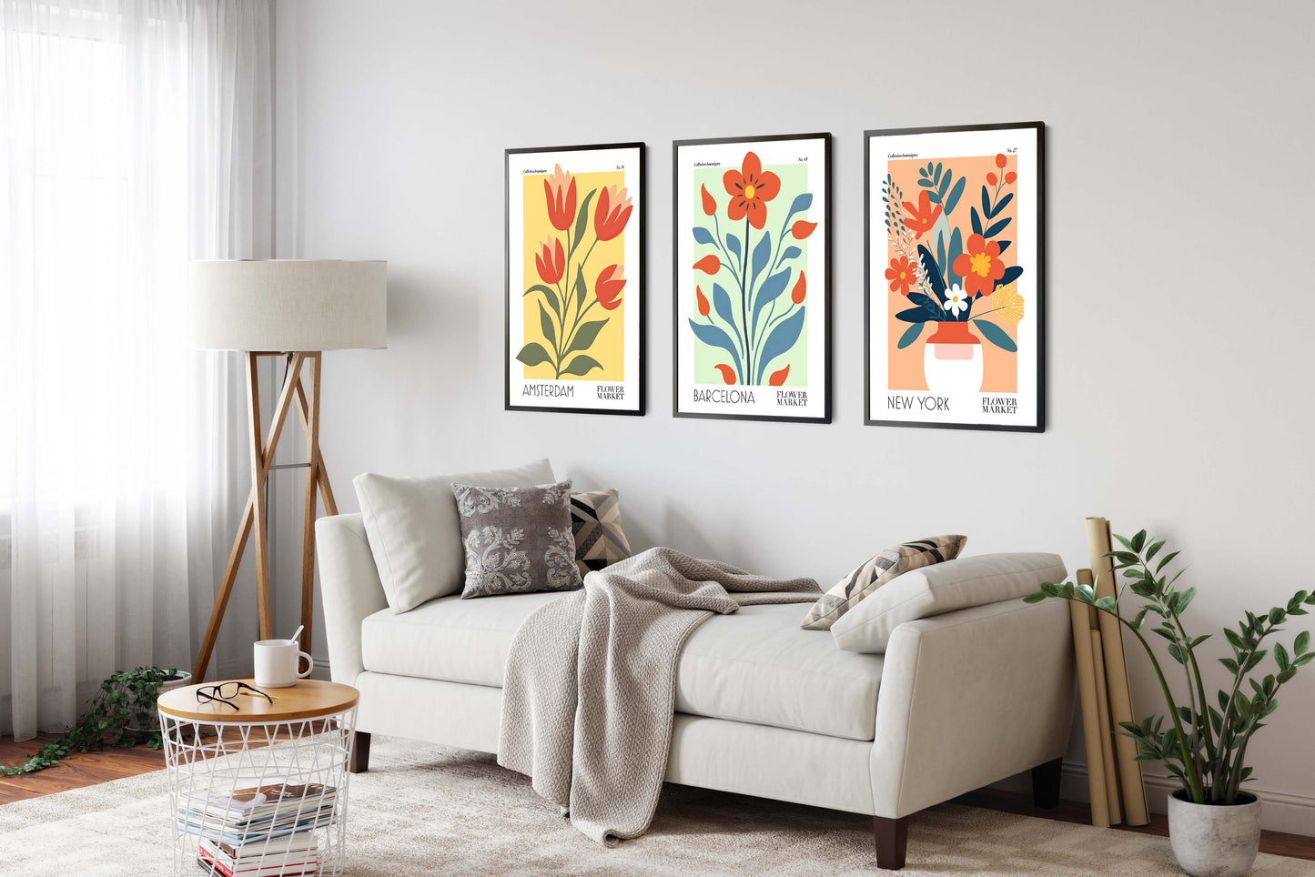 Blomstermarknad Utställning - Set om 3