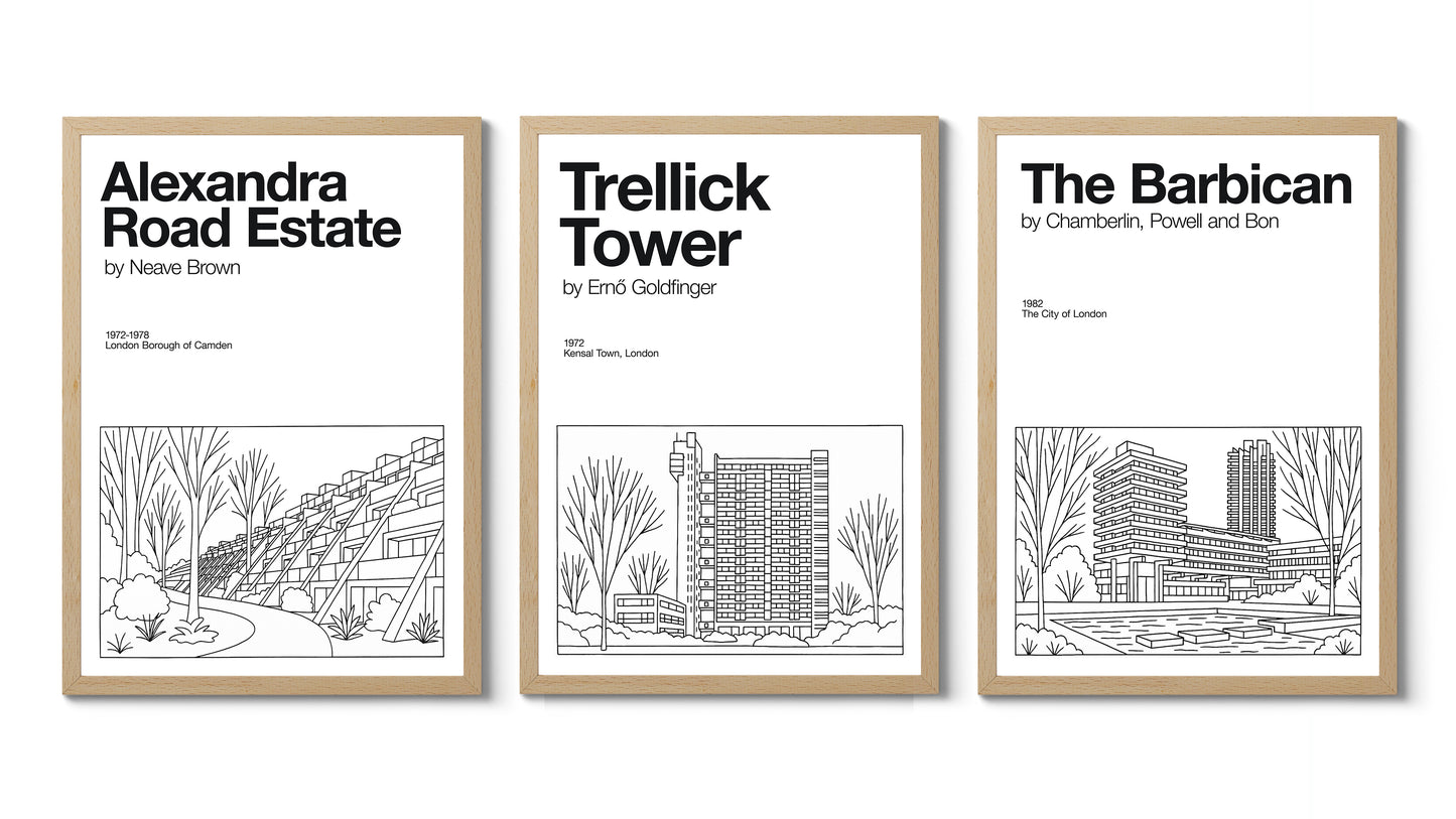 Lijntekeningen Architectuur Trio