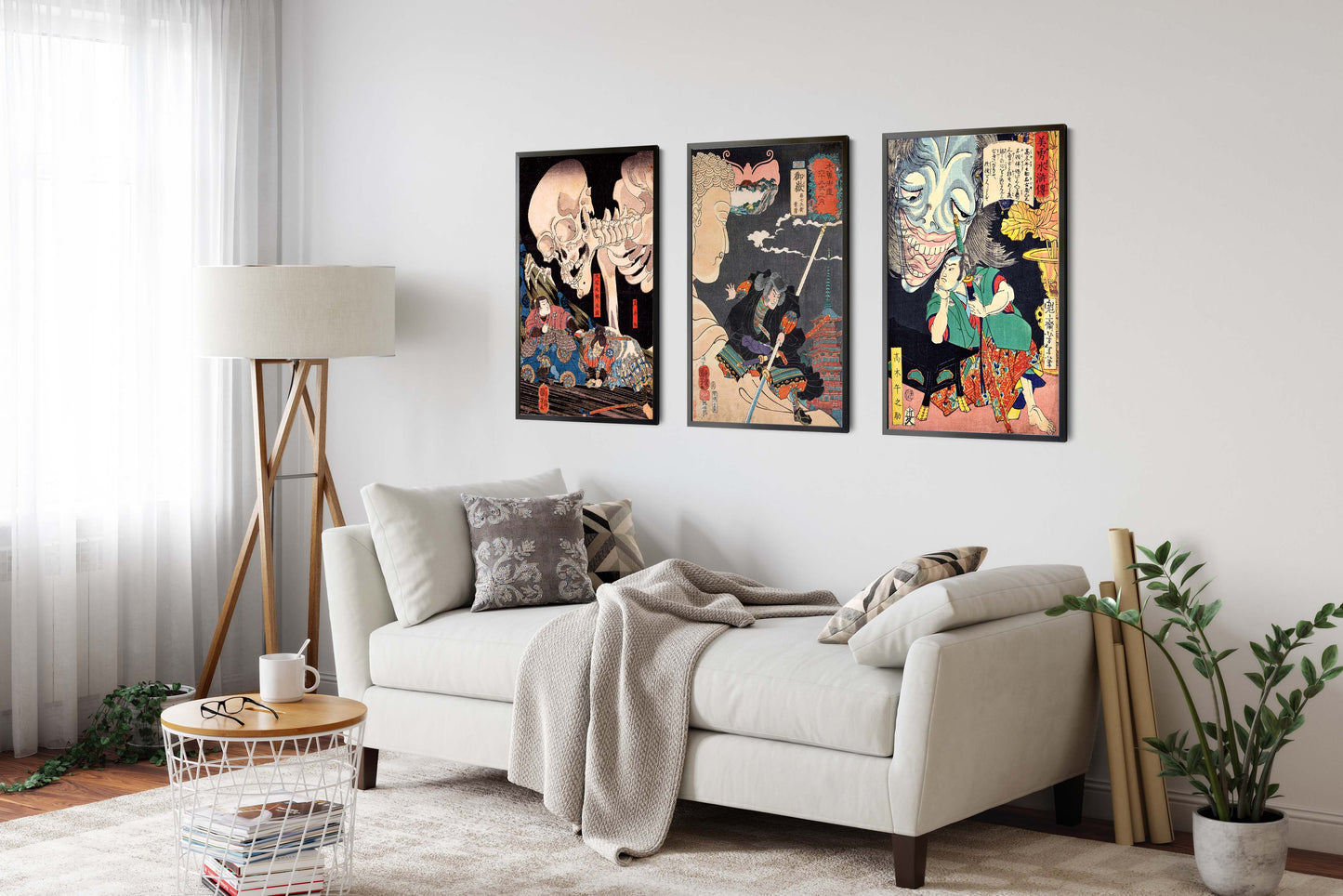 Samurai Woodblock Ukiyo-e - Set of 3