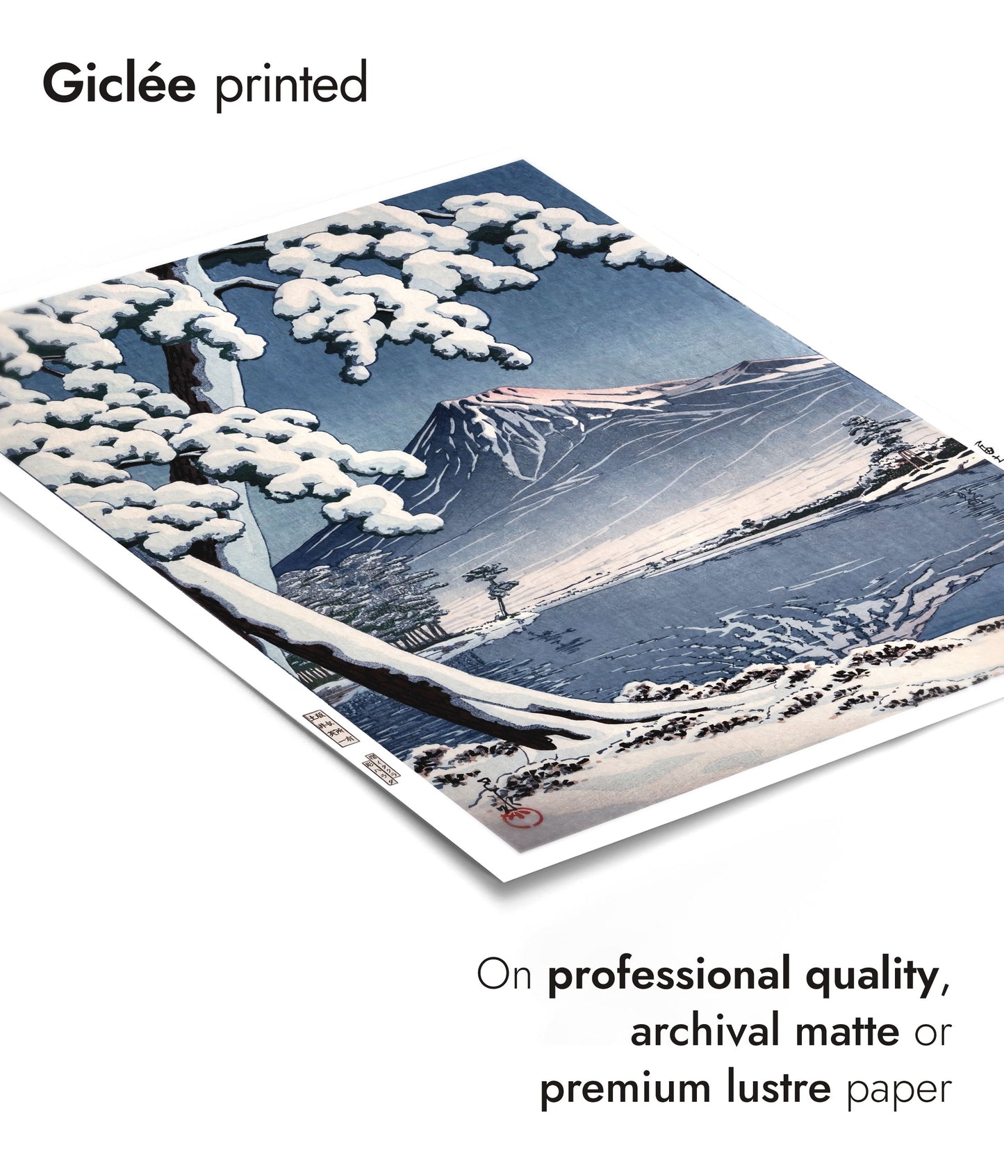 Mt Fuji efter snö i Tagonoura-bukten