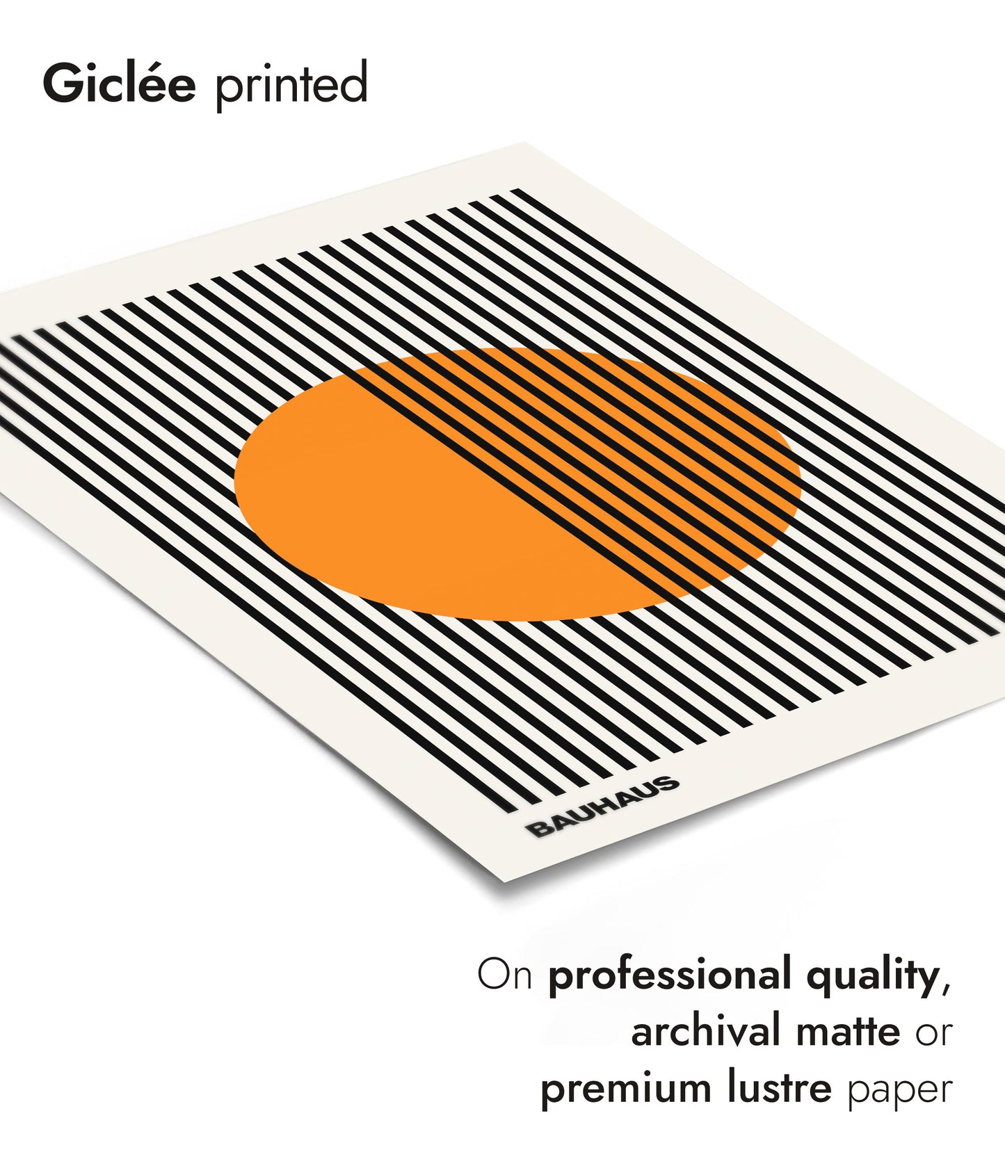 Circle + Stripes, Orange on White