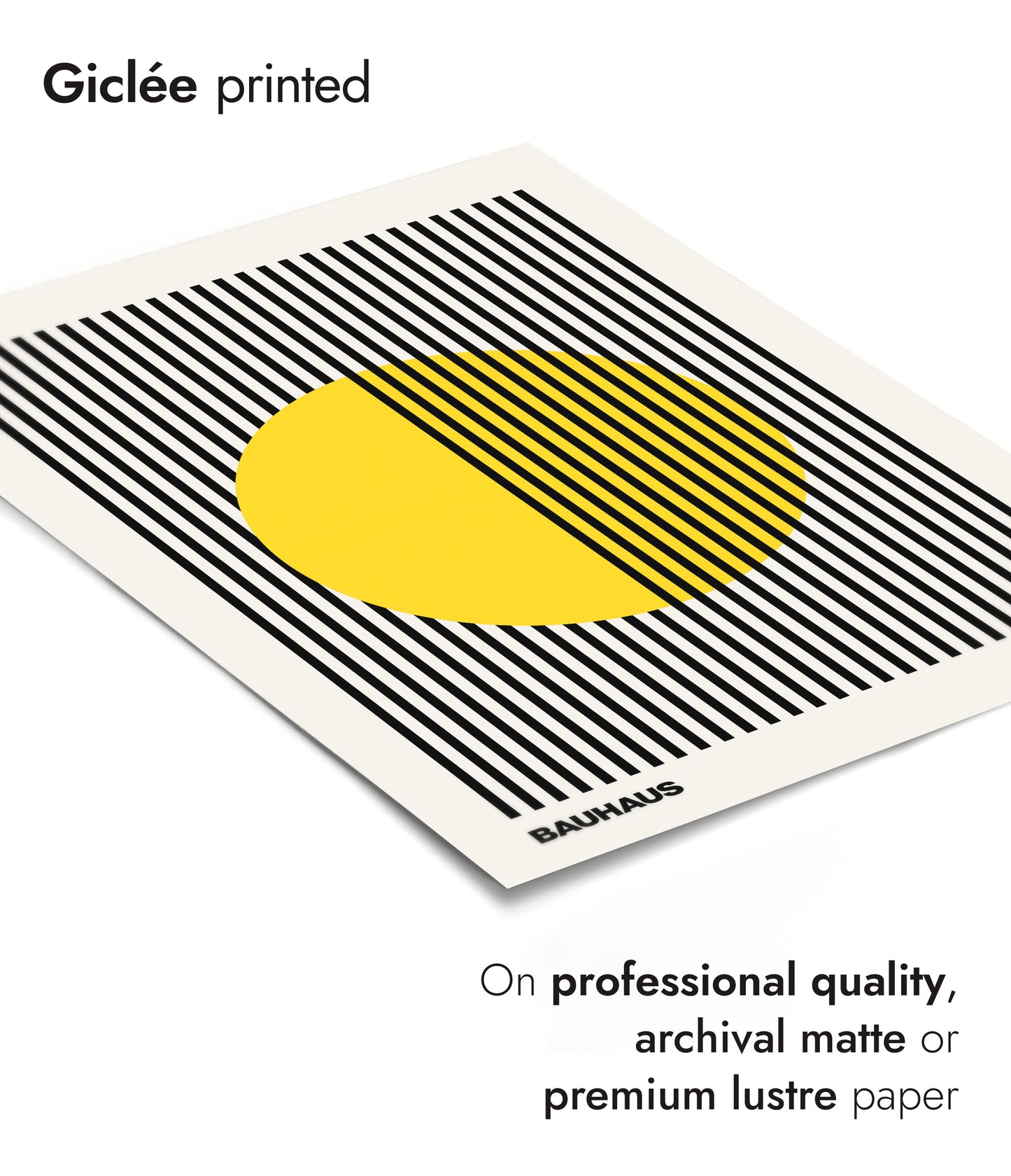 Circle + Stripes, Yellow on White