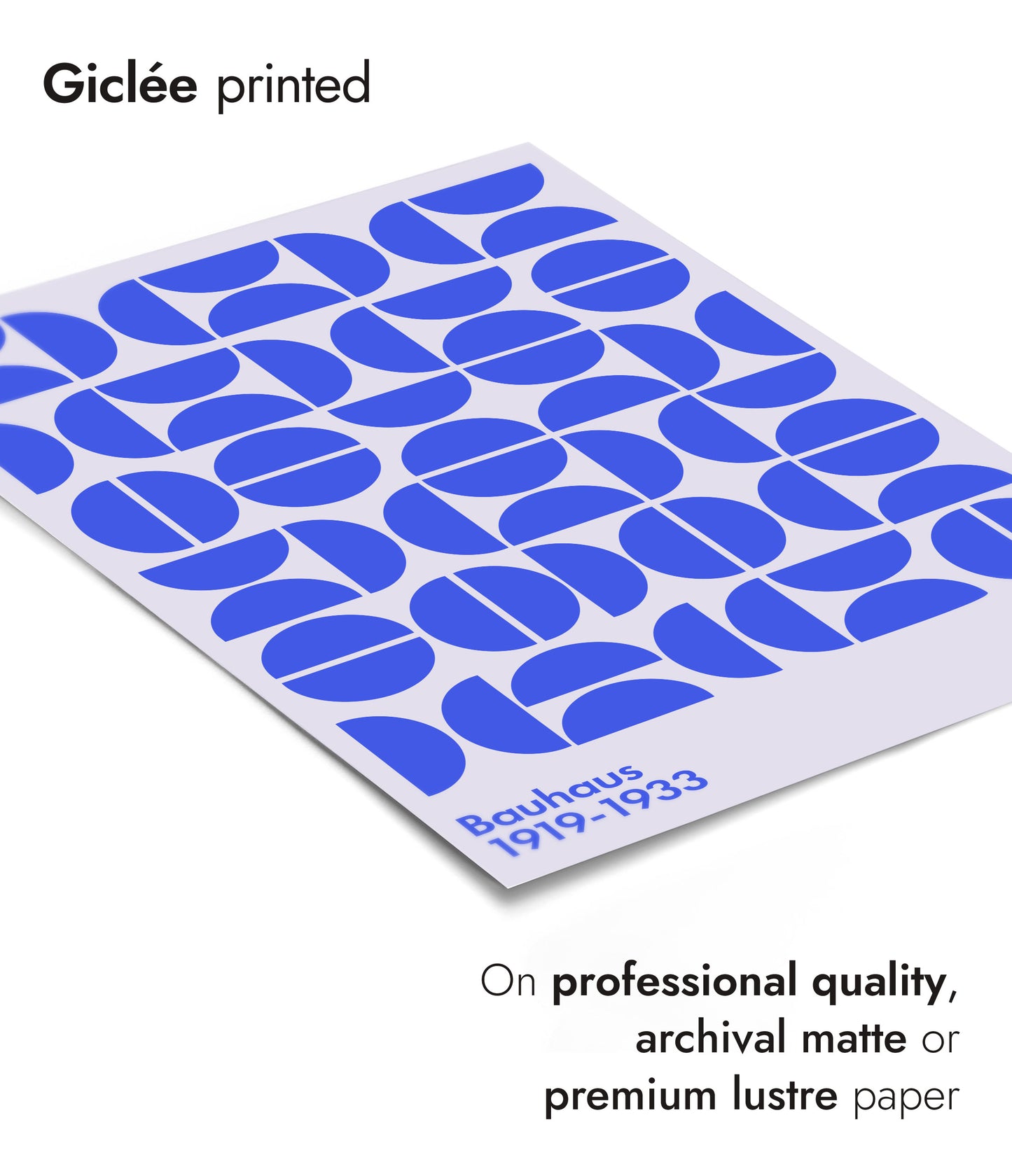 Semi-Circles Blue on White