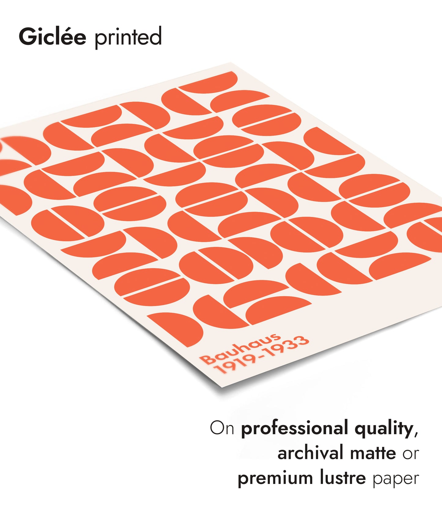 Semi-Circles Orange on White