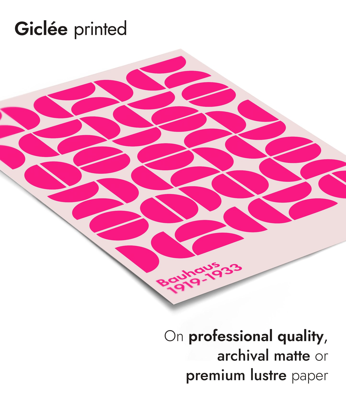 Semi-Circles Pink on White