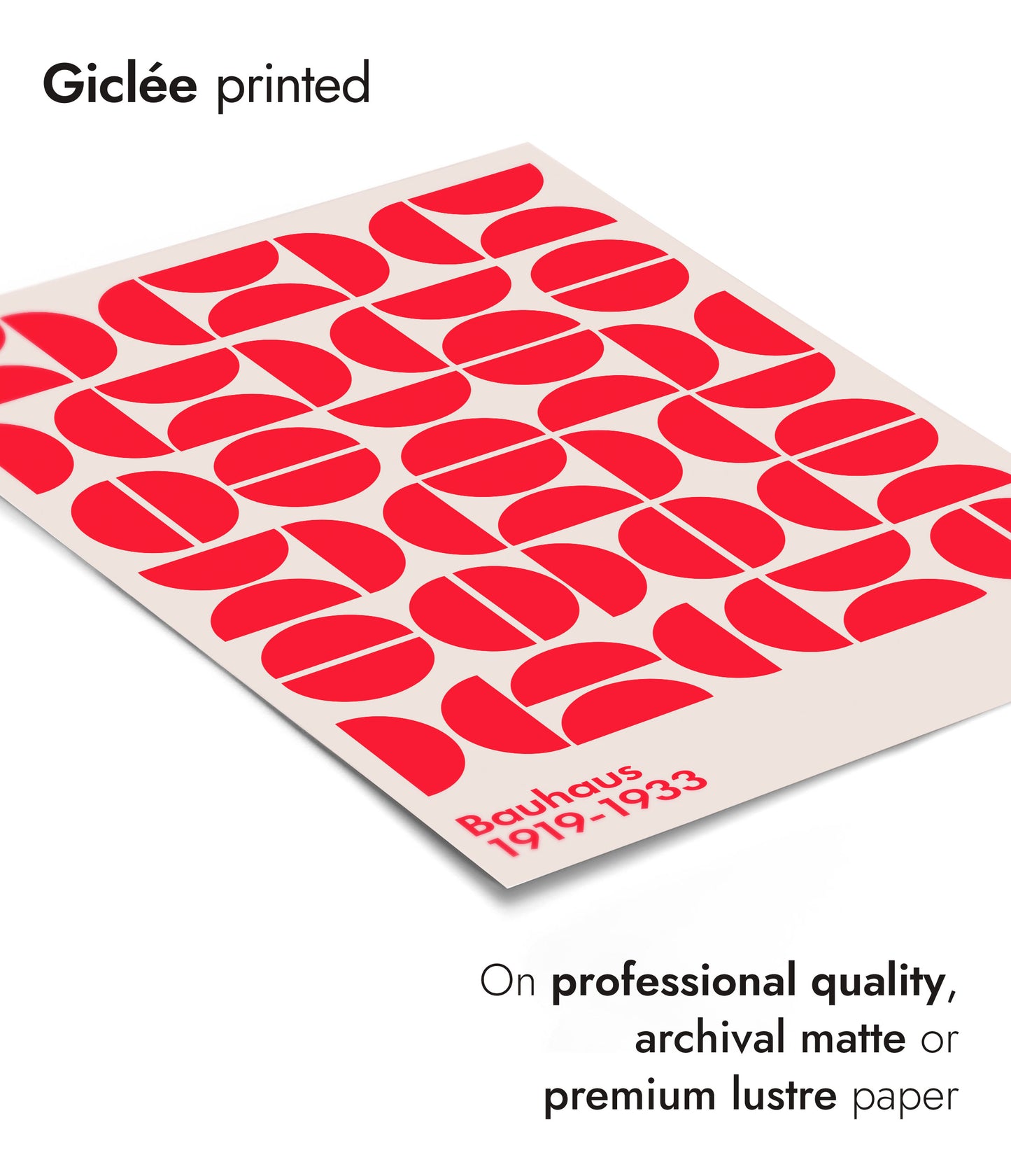 Semi-Circles Red on White