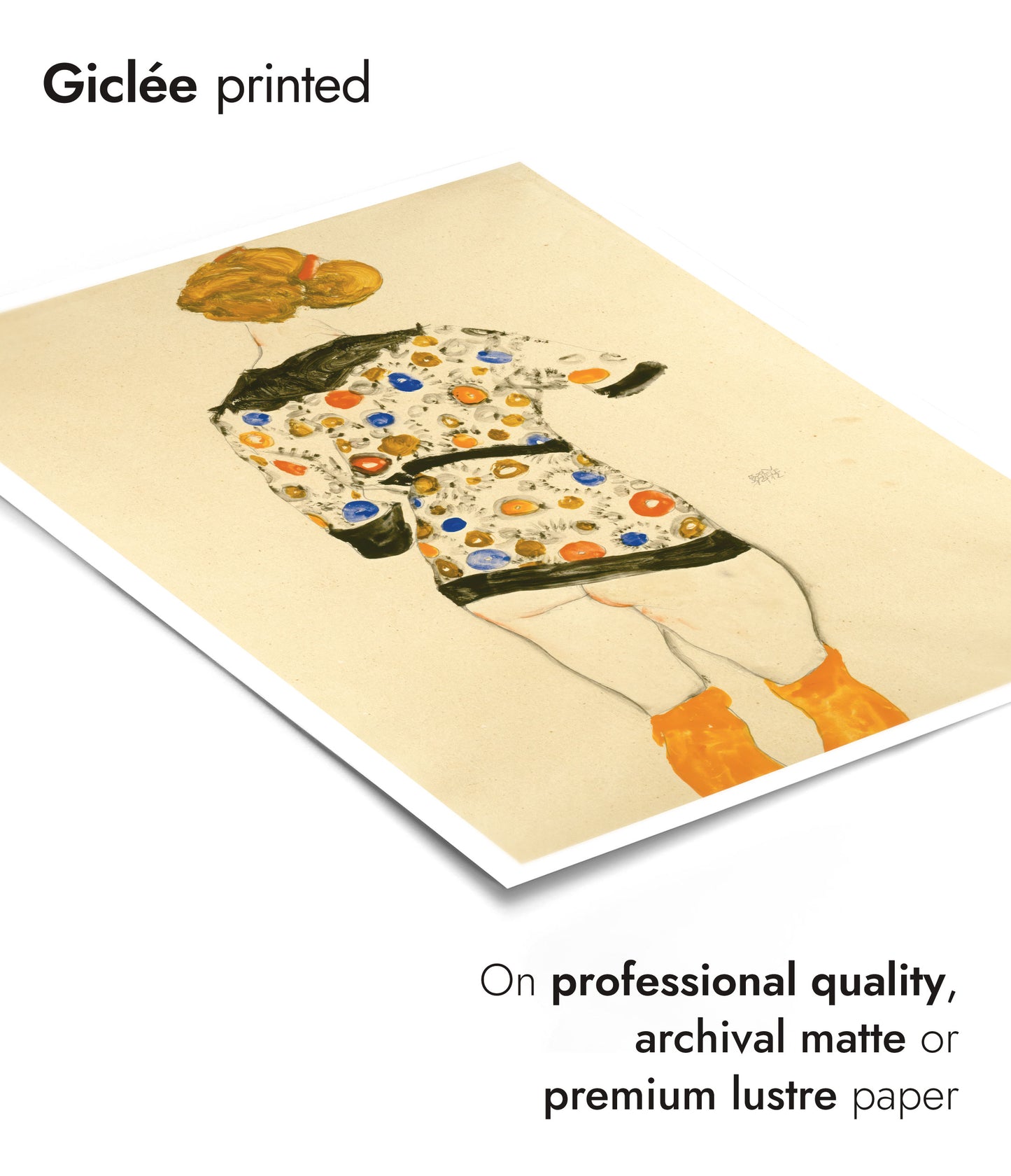 Standing Woman in a Patterned Blouse