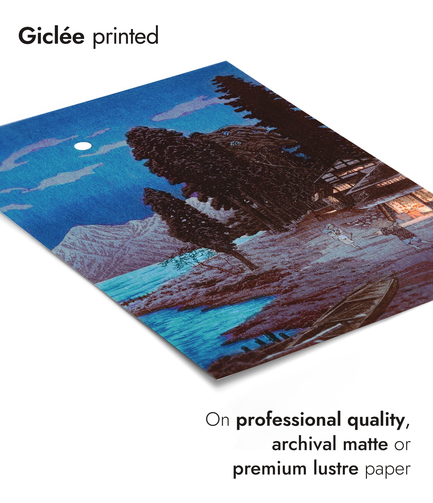 Moon Woodblock Lake Chūzenji