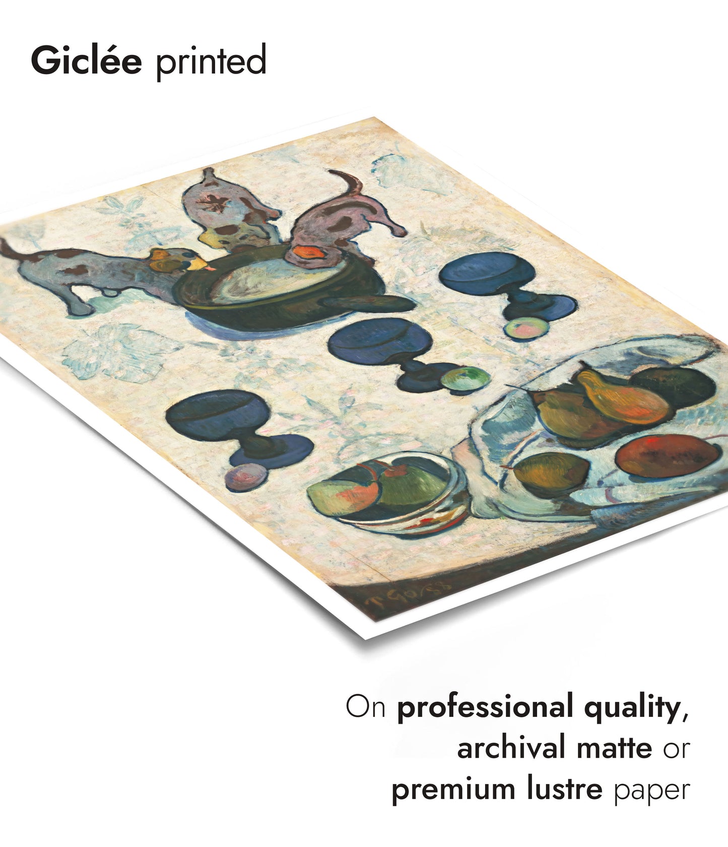 Stilleben med tre valpar