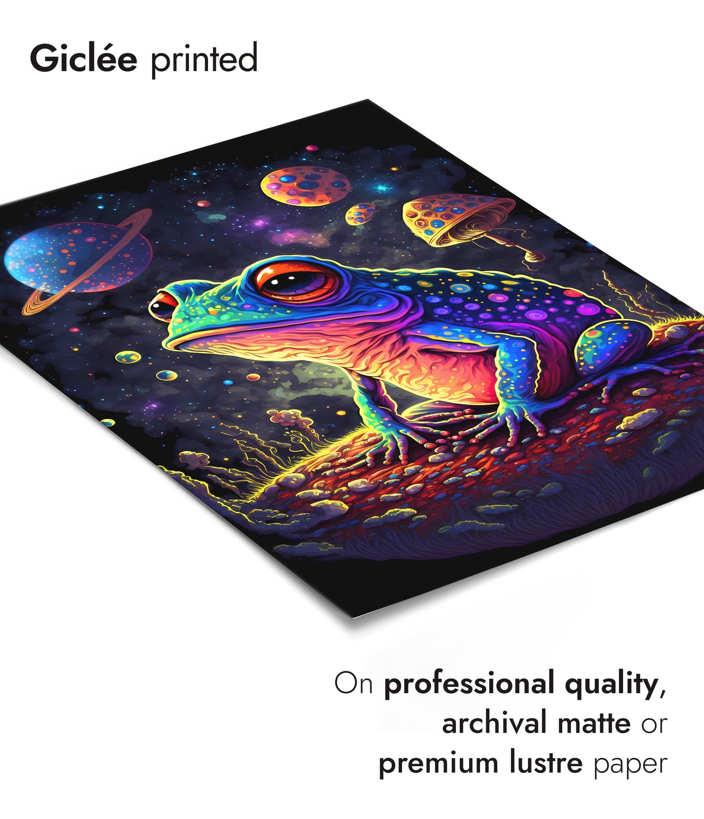 Psychedelischer Weltraumfrosch