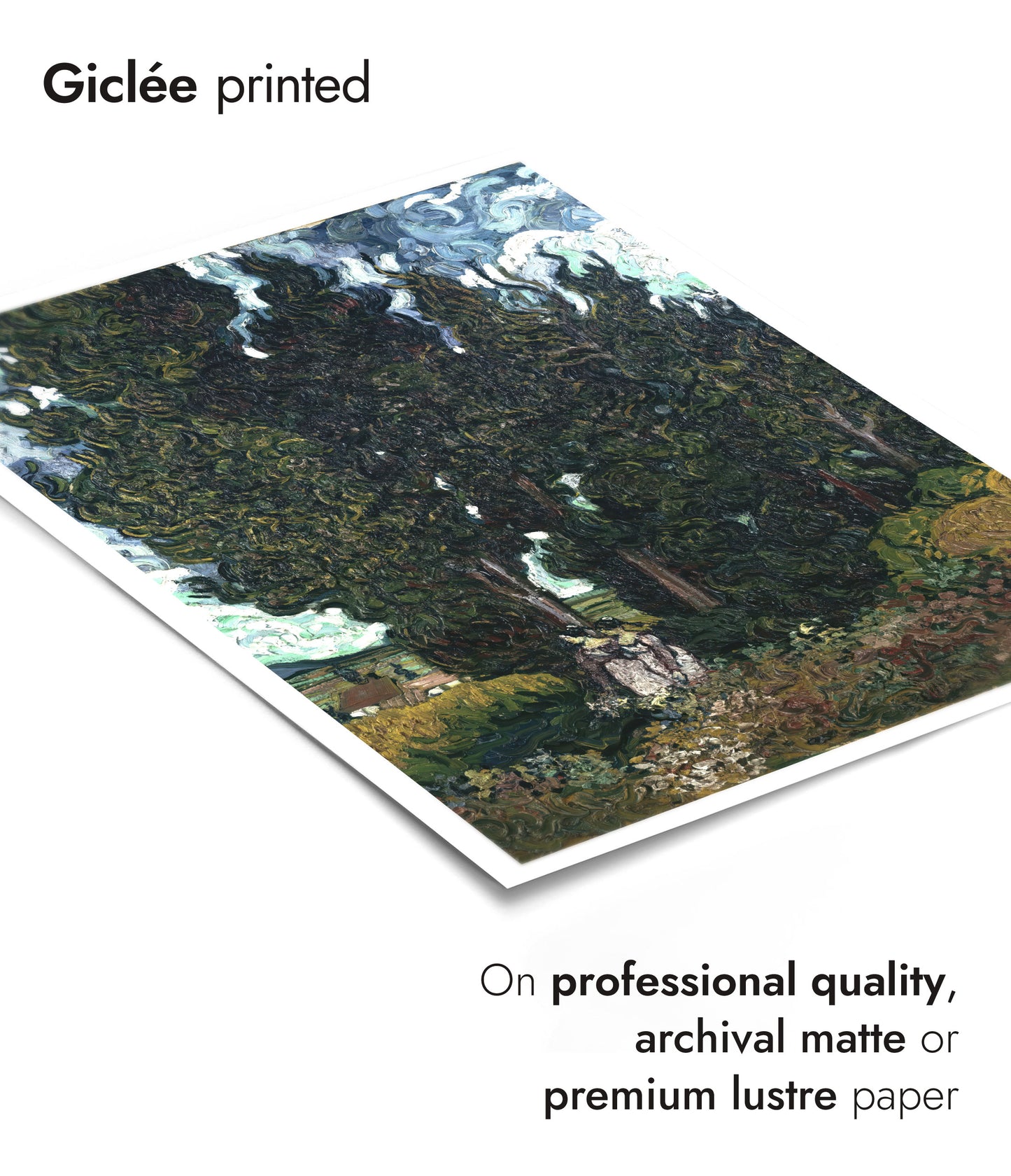 Cypresses with Two Figures