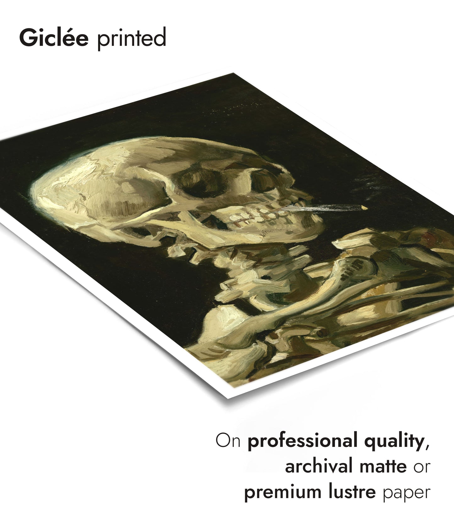 Schedel met een brandende sigaret