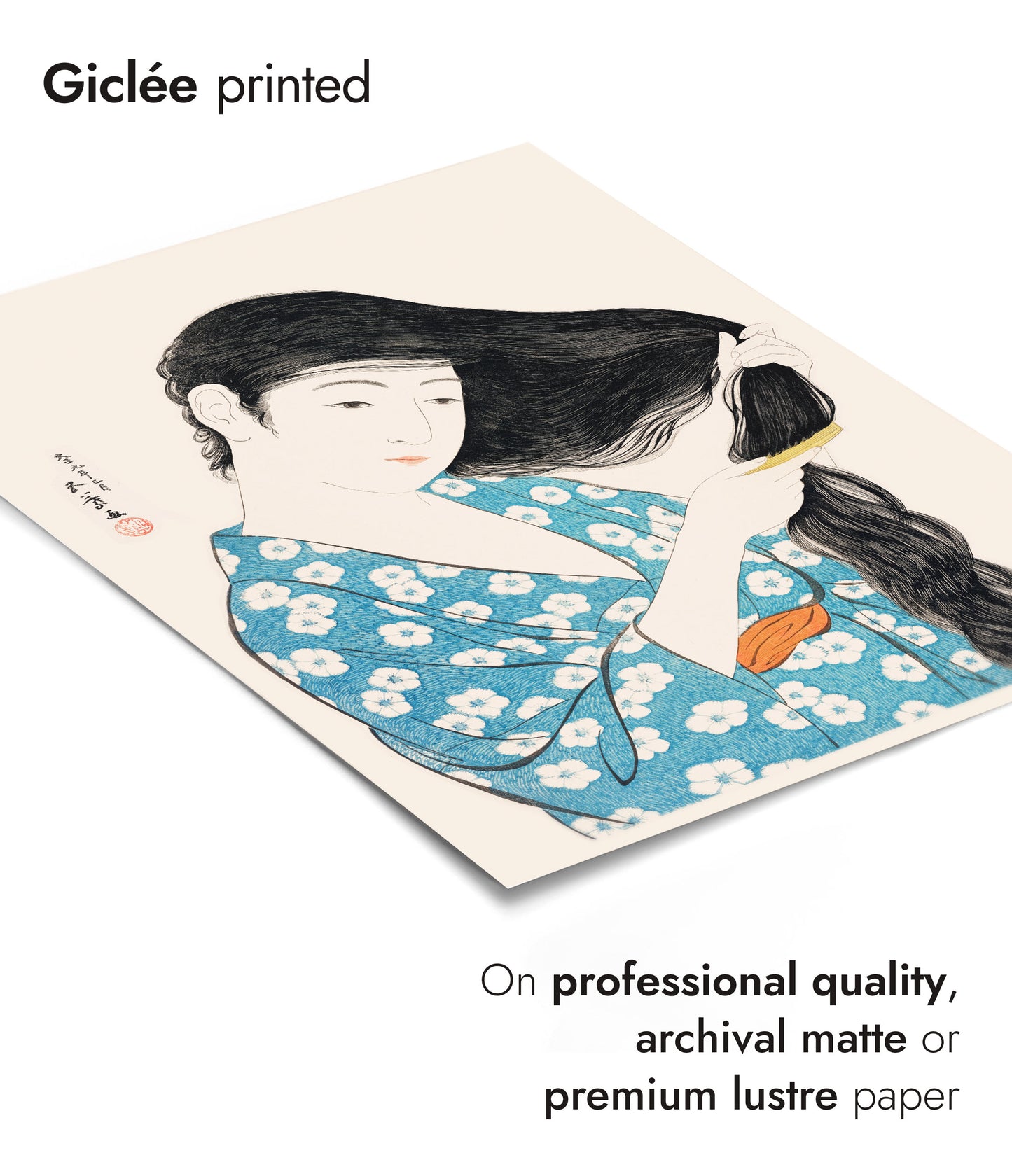 Woman Combing Her Hair